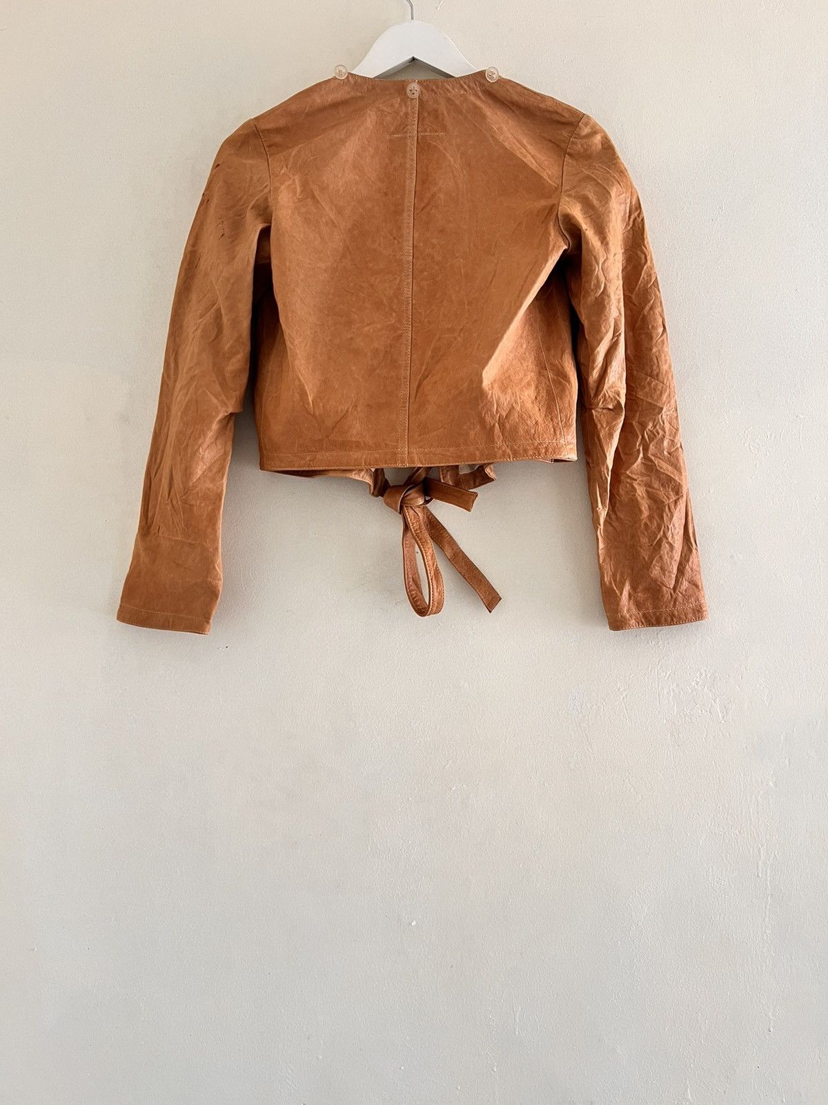 MM6 Maison Margiela Cropped Leather Jacket Size XS / US 0-2 / IT 36-38 - 6 Thumbnail