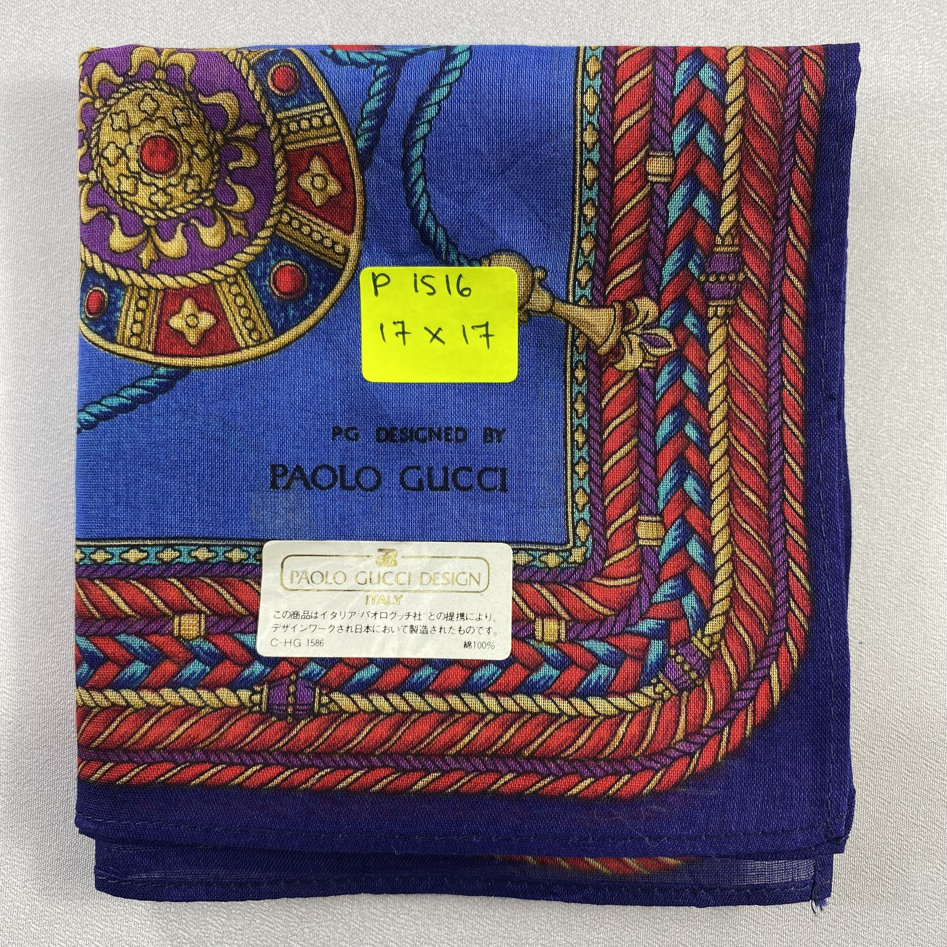 Paolo Gucci × Vintage Paolo Gucci Handkerchief / Neckerchief / Bandana-P1516 Size ONE SIZE - 5 Thumbnail