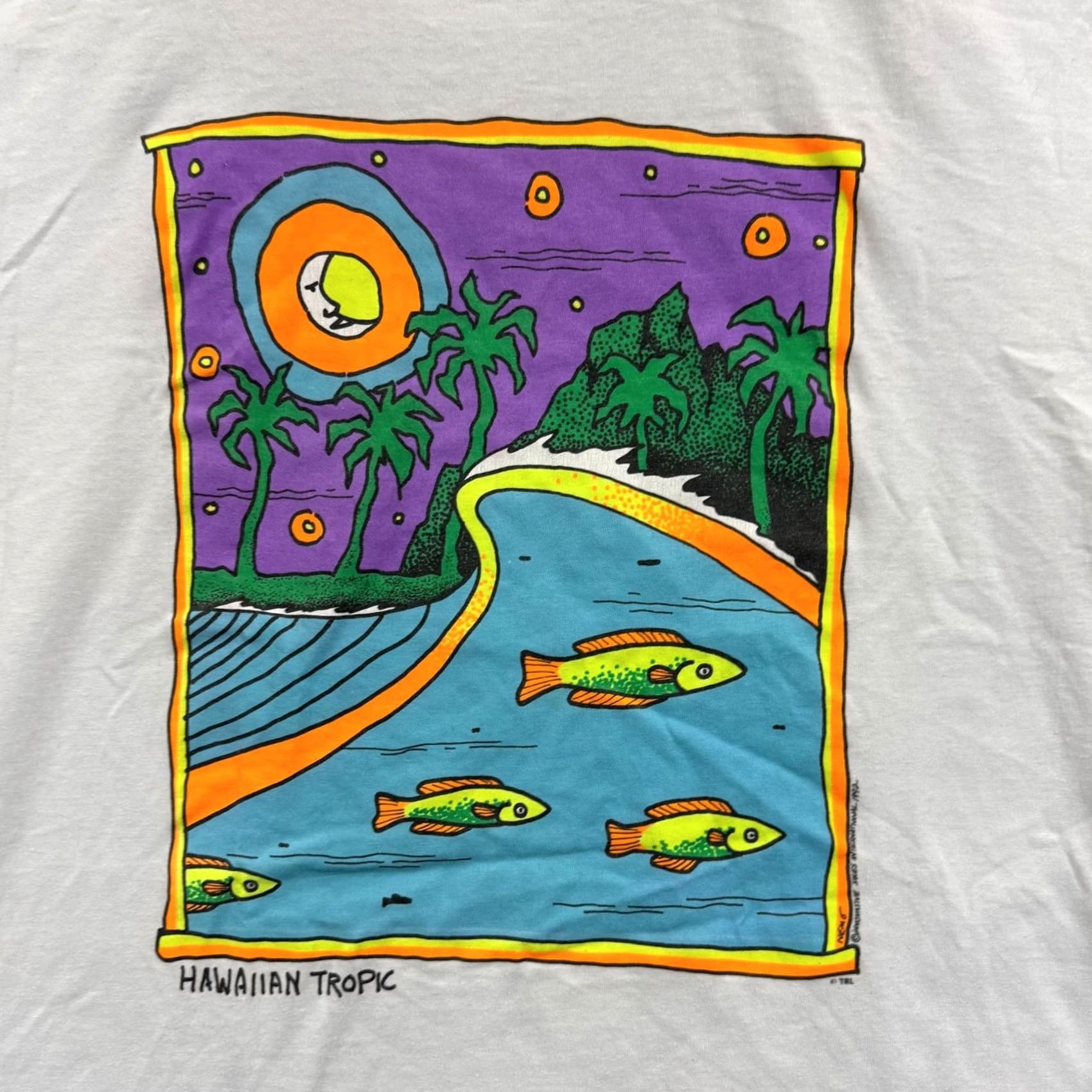 Vintage VINTAGE Hawaiian Tropic Shirt XL White Nature Fish Graphic Travel USA 90s Mens Size US XL / EU 56 / 4 - 3 Thumbnail