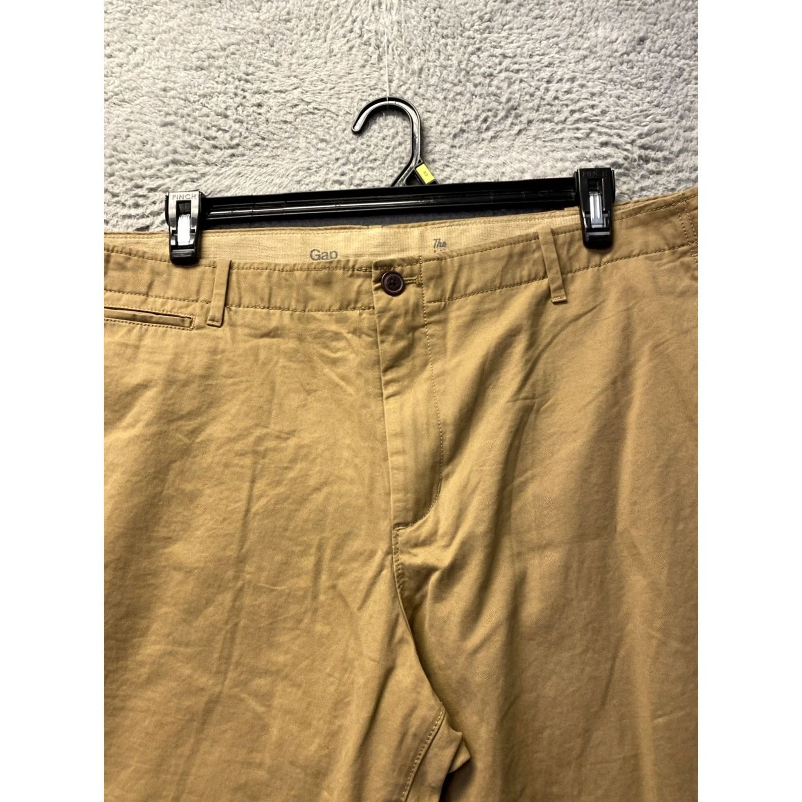 Gap GAP Men's Chino Pants 42x34 Light Brown Classic Fit Straight Leg Mens Regular 34 Inseam Cotton Slit? (Note: "Slash Pocket" not "Slit") Size US 42 / EU 58 - 2 Thumbnail