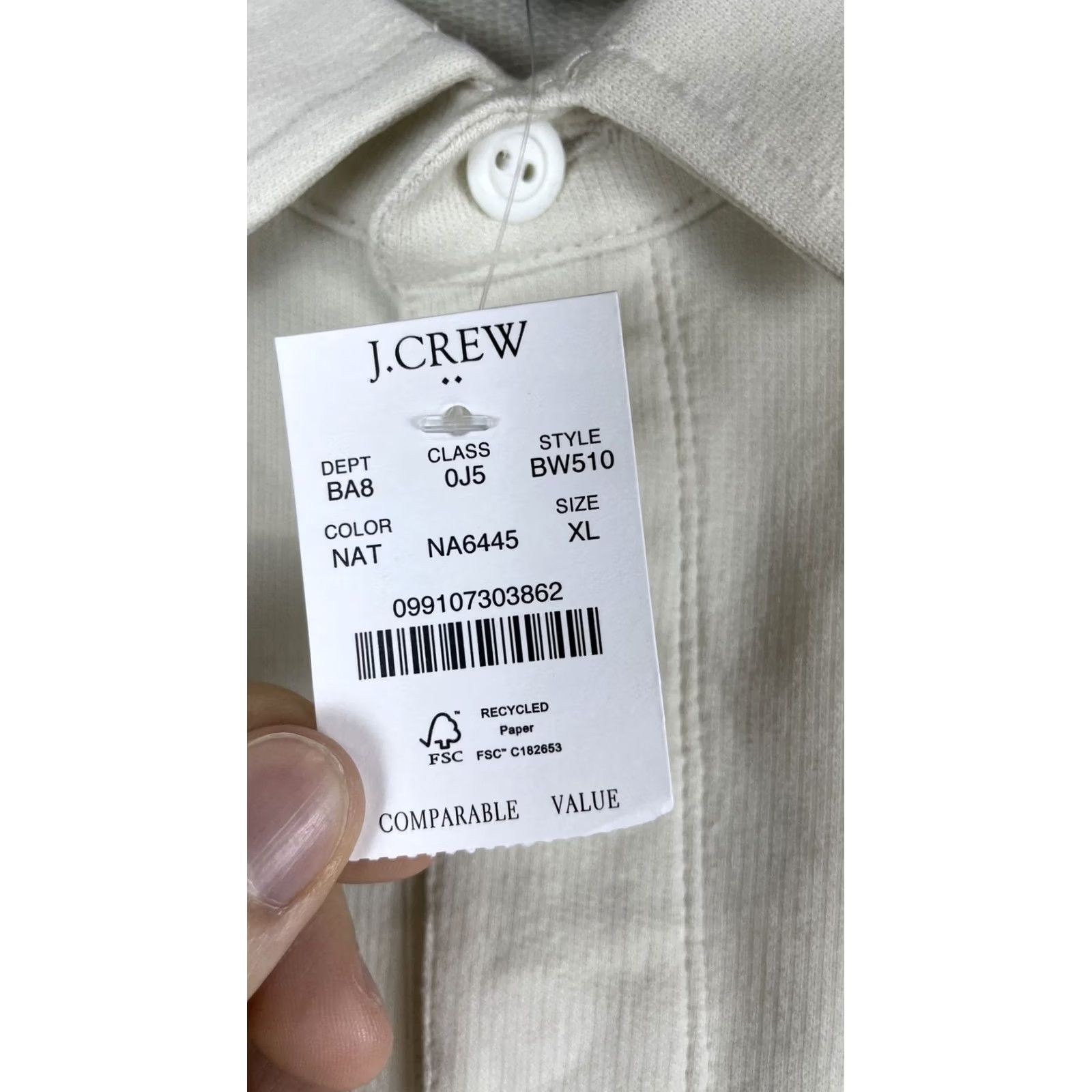 J.Crew J.Crew Sweatshirt Mens XL White Henley Fleece Collared Pullover Casual Top Size US XL / EU 56 / 4 - 2 Thumbnail