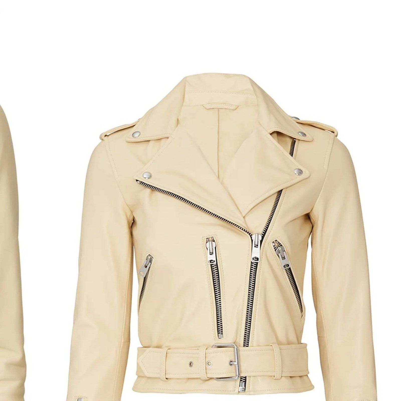 Allsaints AllSaints NWT Balfern Biker Jacket – Pale Yellow – Size 0 Size XS / US 0-2 / IT 36-38 - 5 Thumbnail