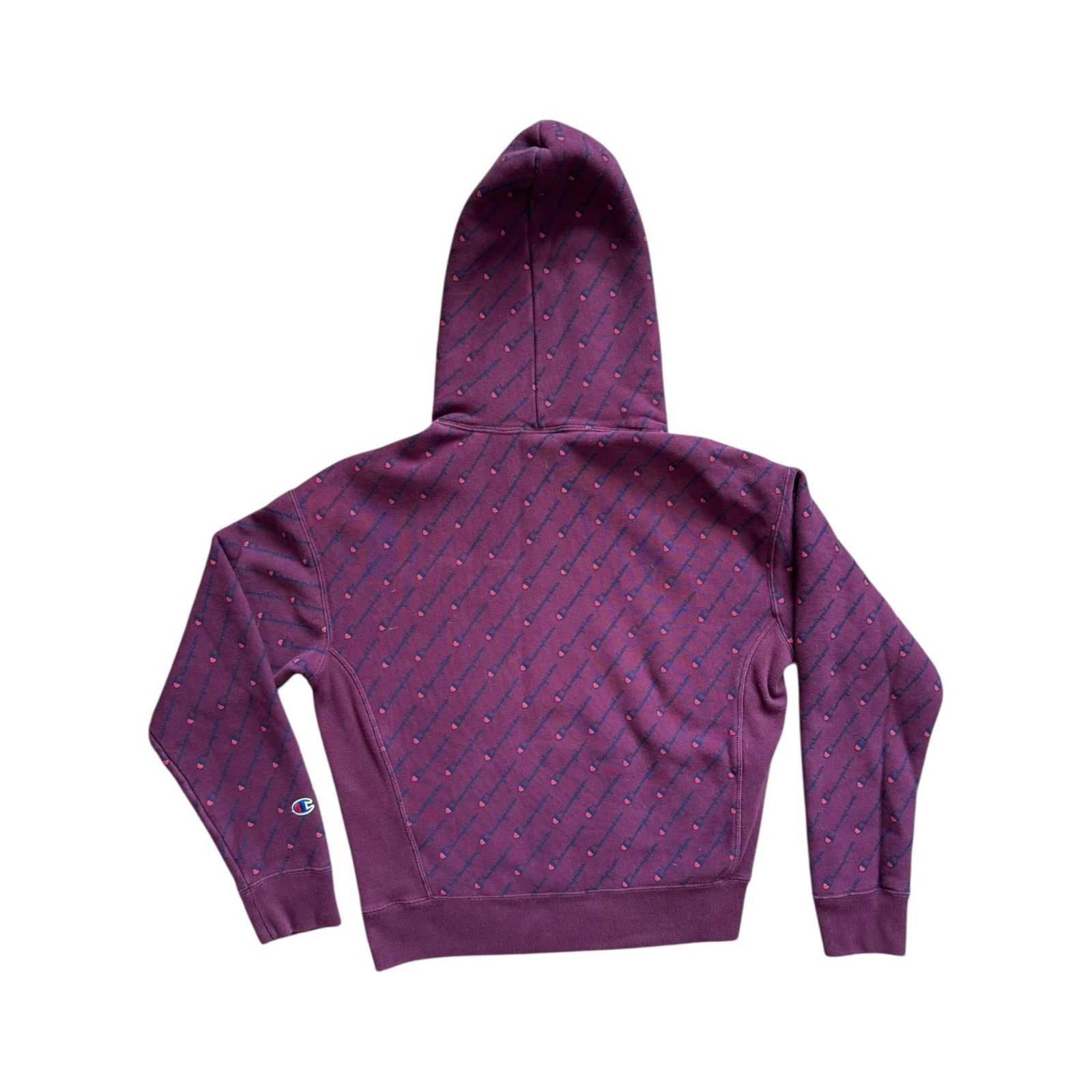 Champion Champion Hoodie MED Purple All Over Logo Print Sweatshirt Size US M / EU 48-50 / 2 - 2 Thumbnail