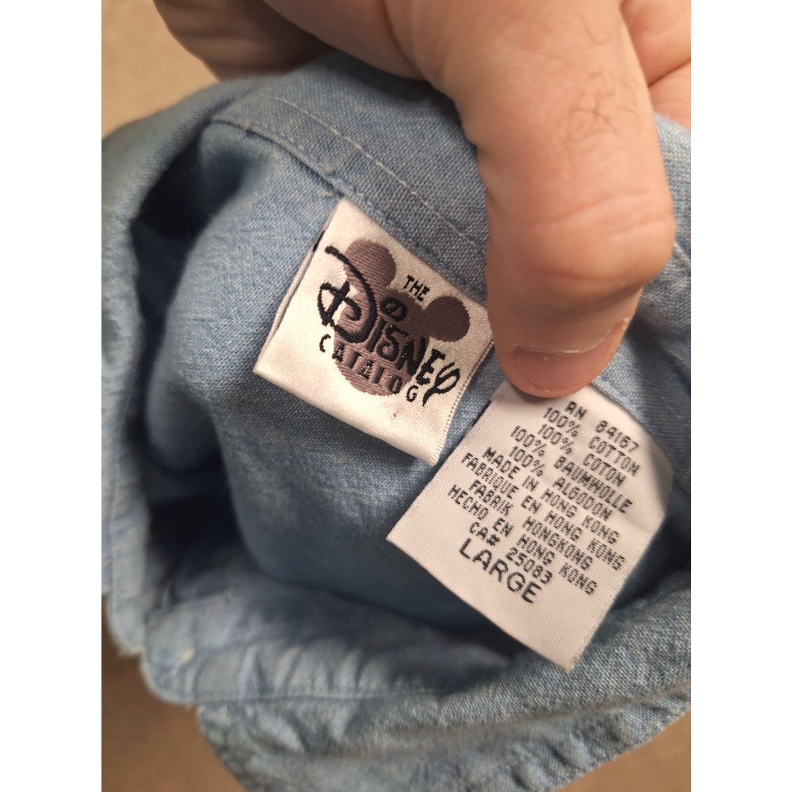 Disney VINTAGE Disney Bambi Button Embroidered Denim Shirt Thumper Cartoon Tv Movie 90s Etsy Classic Women's L Blue Denim Embroidered Button-Up Shirt Size L / US 10 / IT 46 - 2 Thumbnail