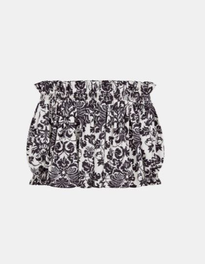 Dior o1w1db10924 Shoulder Smocked Top in Black & White Size XS / US 0-2 / IT 36-38 - 2 Thumbnail