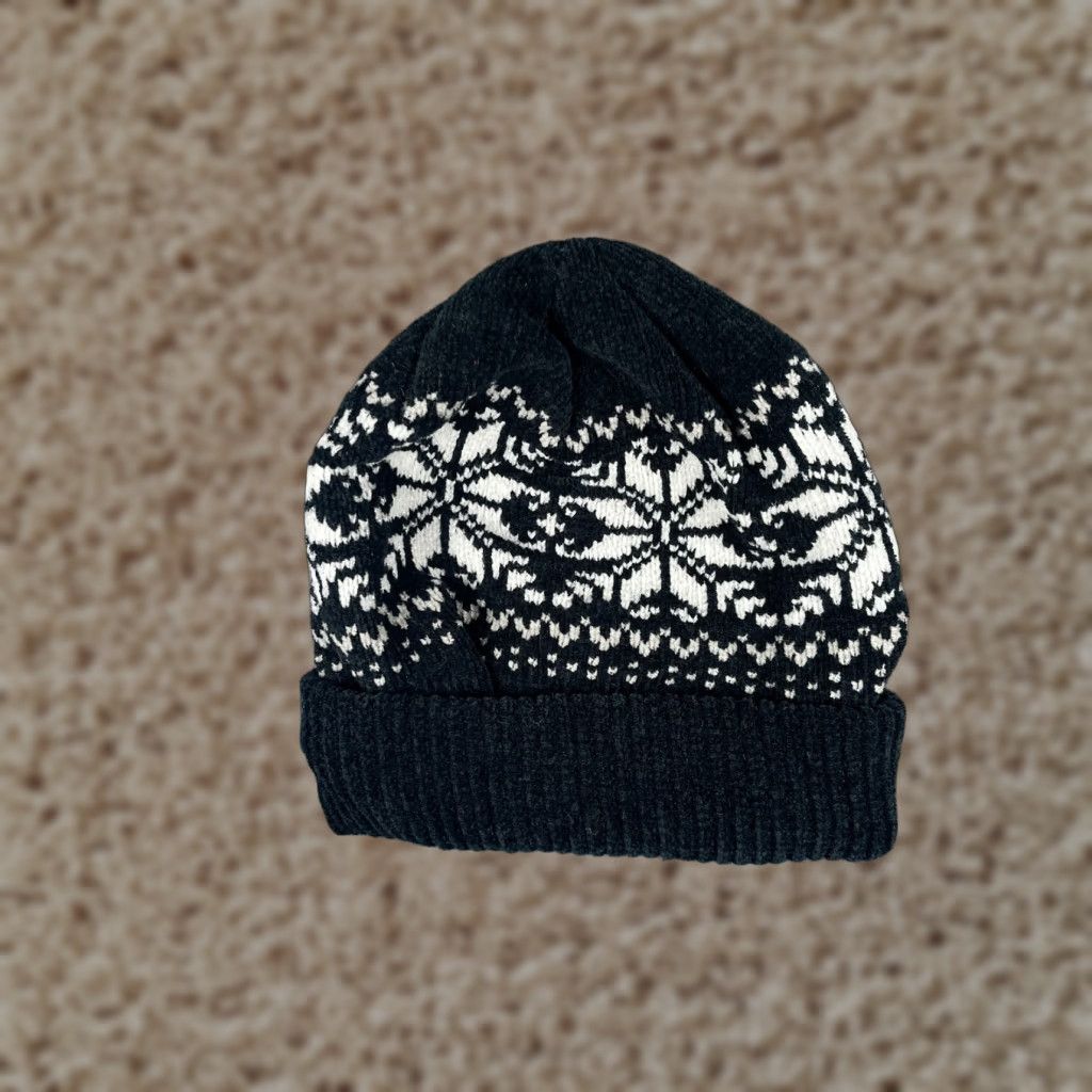 Sears Sears Beanie Adult One Size Black Fair Isle Knit Acrylic Blend Winter Ski Hat/Cap Unisex Adults Knit Beanie Men Women N/A? Size ONE SIZE - 1 Thumbnail
