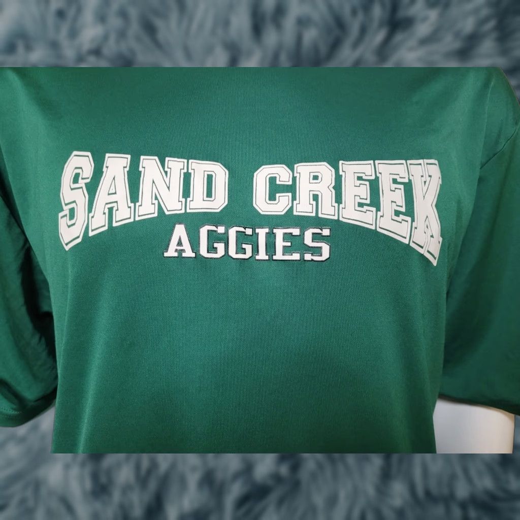Madison A4 Sand Creek Aggies High School Performance Athletic T Shirt Madison MI 2XL XXL Green Mens Size US XXL / EU 58 / 5 - 1 Thumbnail