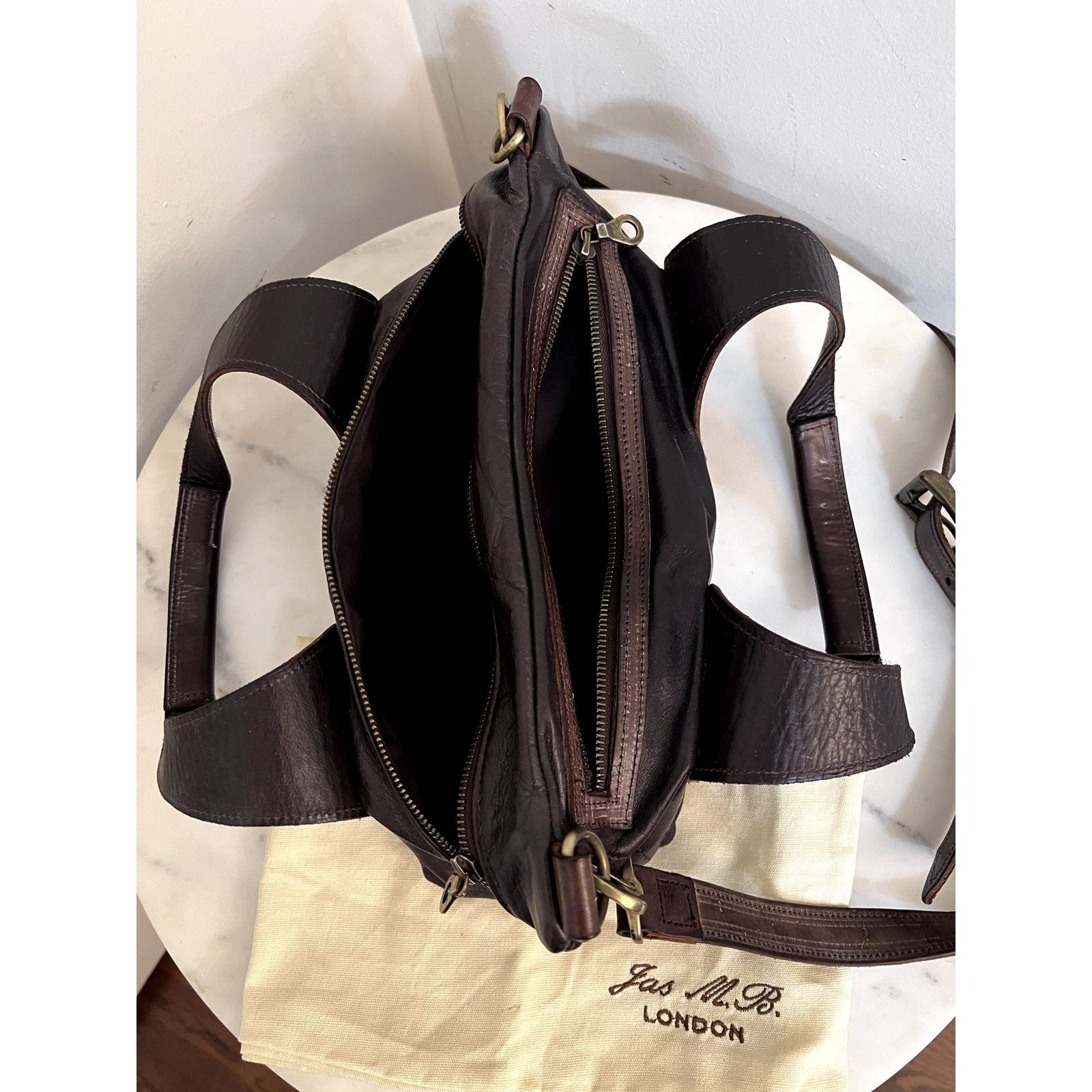 Jas MB 2009 Jas M.B. London WINGS Small Traveler Leather Bag Brown Size ONE SIZE - 3 Thumbnail