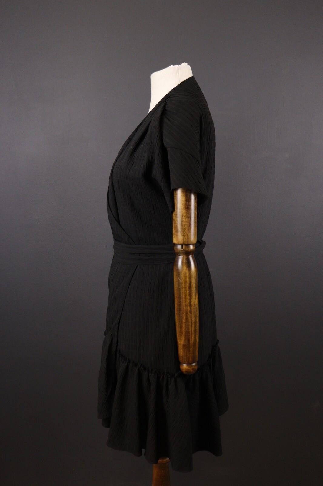 The Unbranded Brand AllSaints Black Short Sleeve Ruffle Dress Size UK 12 / US 8 Size XL / US 12-14 / IT 48-50 - 5 Thumbnail