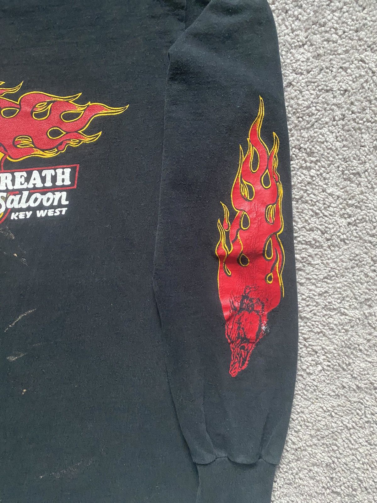 Harley Davidson × Vintage Vintage Faded Distressed Harley Flames Longsleeve Tee Shirt Size US L / EU 52-54 / 3 - 5 Thumbnail