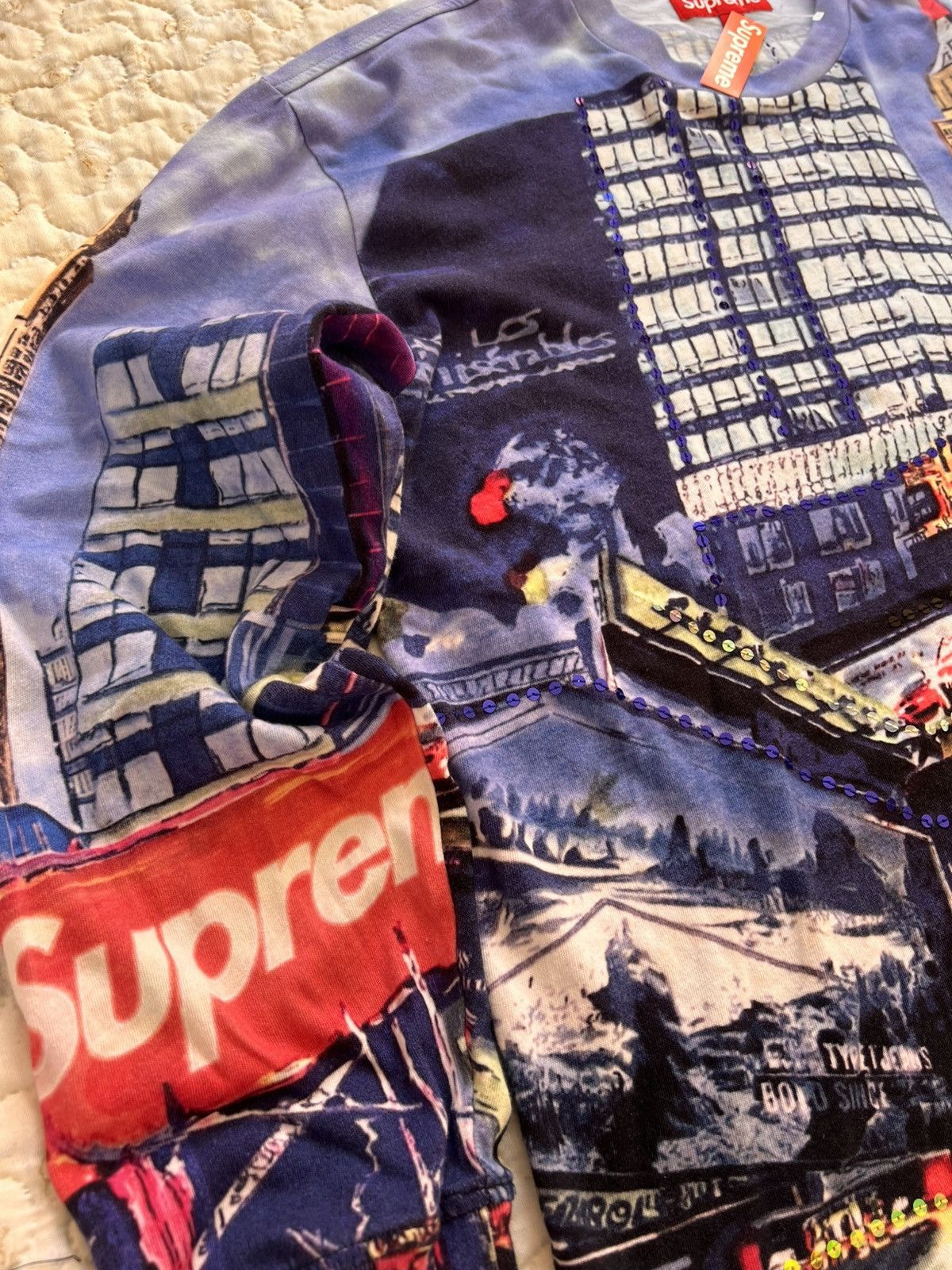Supreme skyline day Sequin L S top long sleeve New York tee