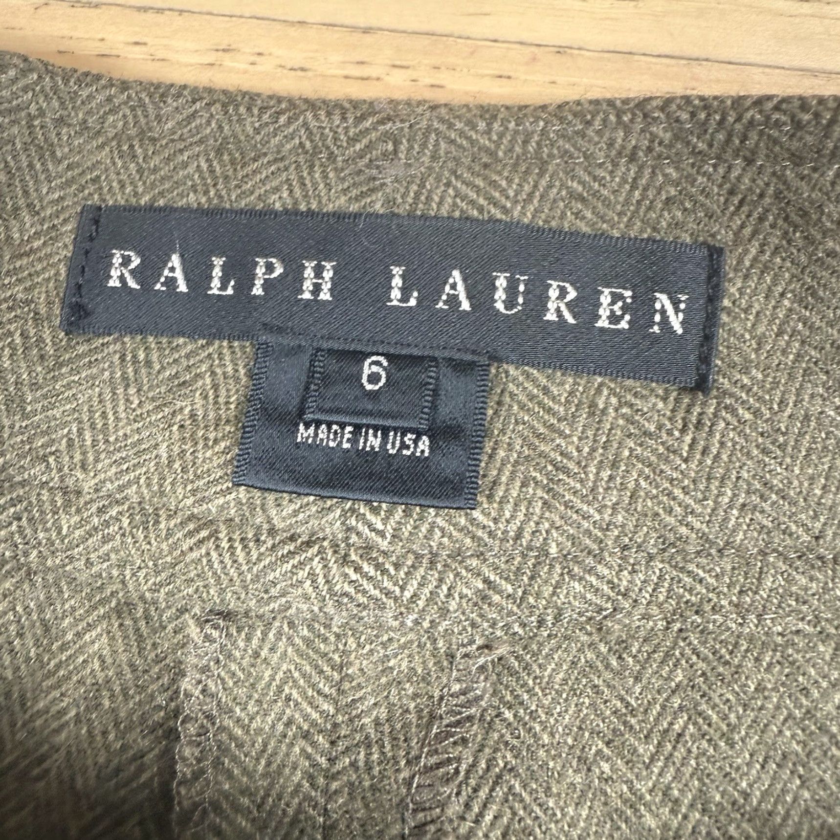 Ralph Lauren VINTAGE Ralph Lauren Wide Leg Wool Herringbone Dress Pants Women’s 6 Brown USA Made Size 28" / US 6 / IT 42 - 6 Thumbnail