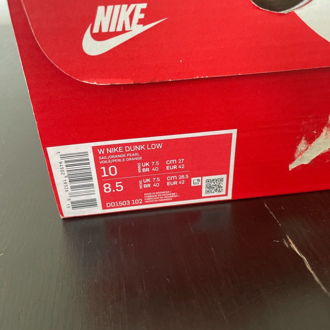 Nike Nike Dunk Low Orange Pearl Size US 8.5 / EU 41-42 - 3 Thumbnail