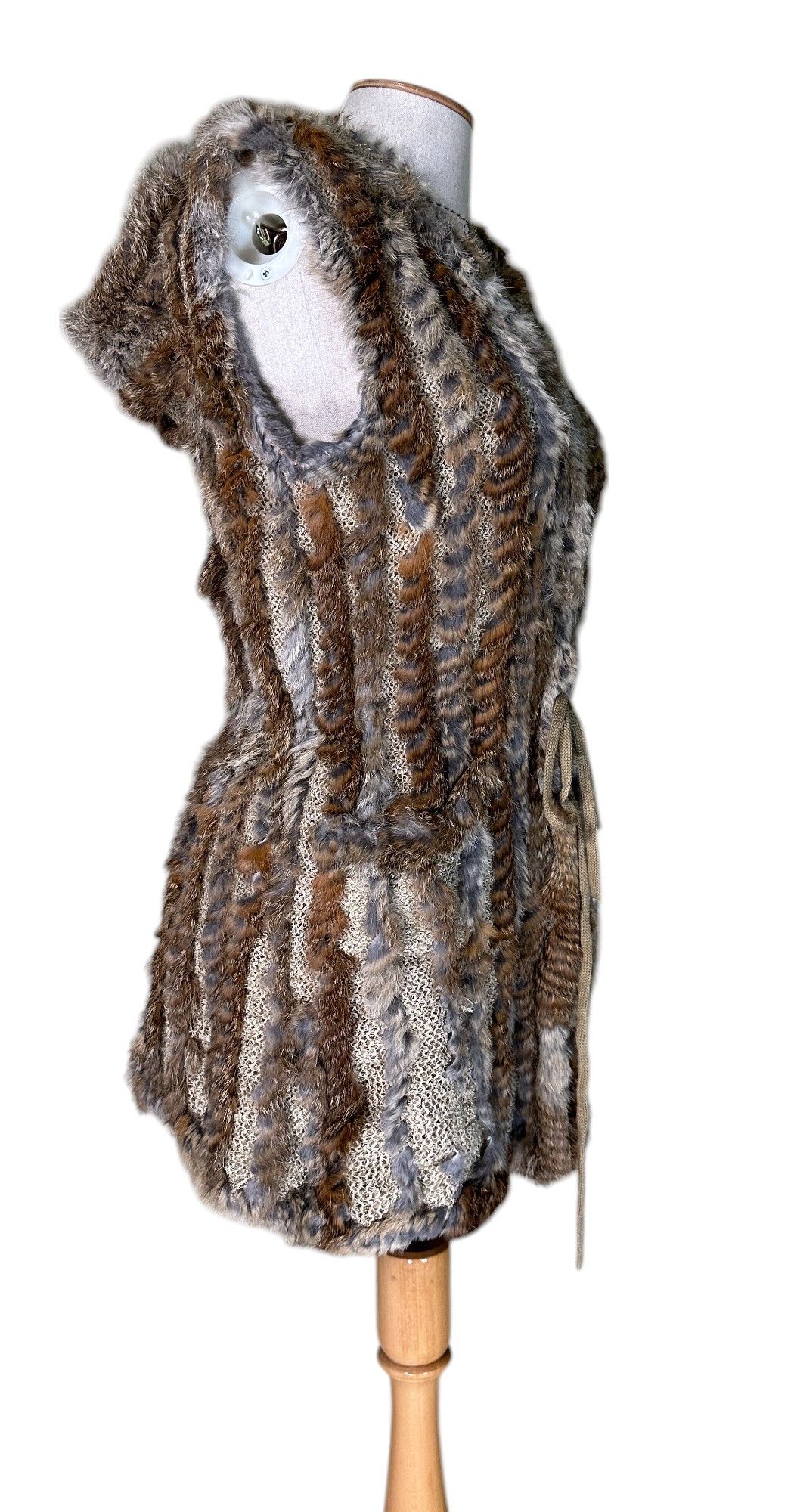 Designer Haust Vest Hoodie Rabbit Fur Size M / US 6-8 / IT 42-44 - 3 Thumbnail