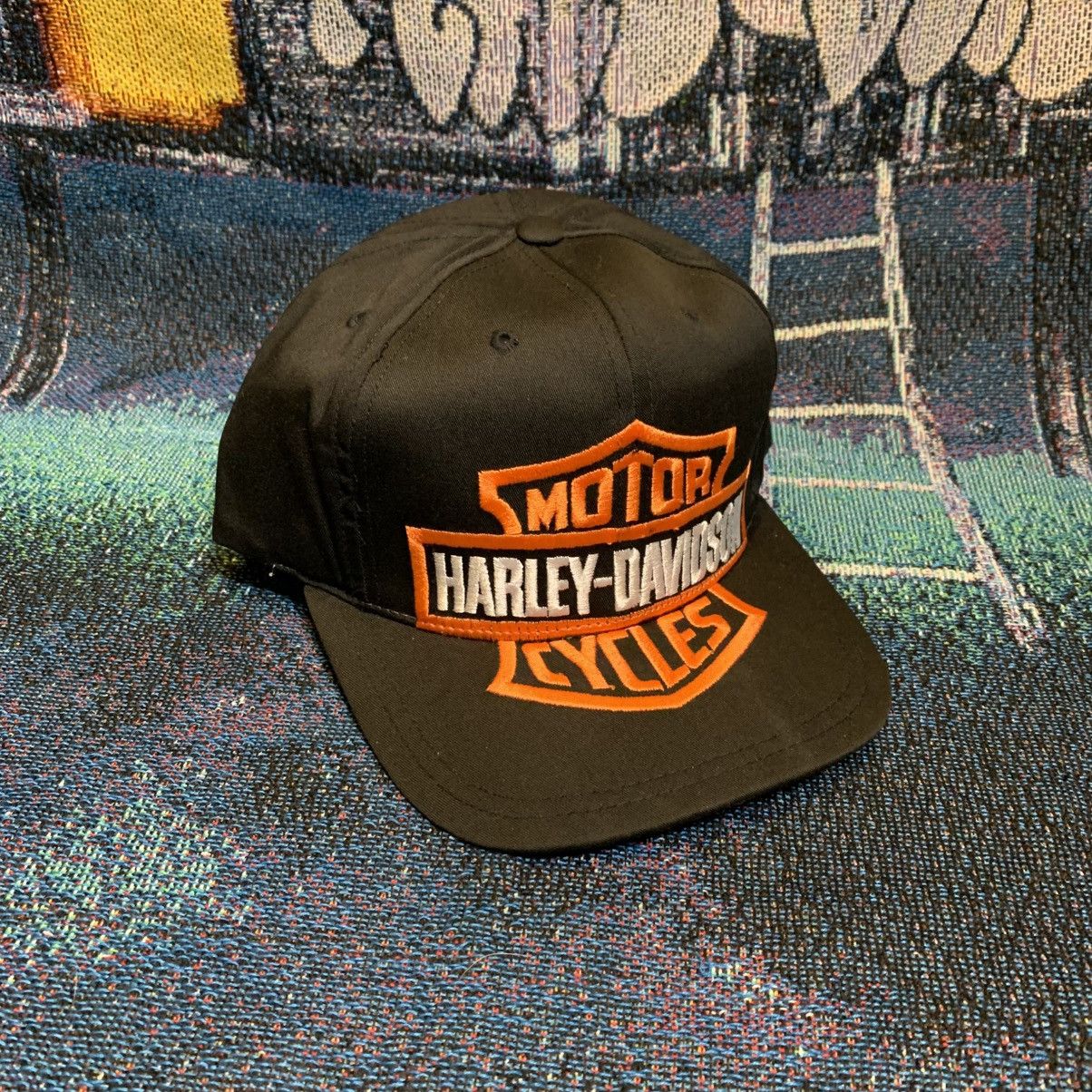 Vintage 80s 90s Harley Davidson XL Logo Snapback Hat
