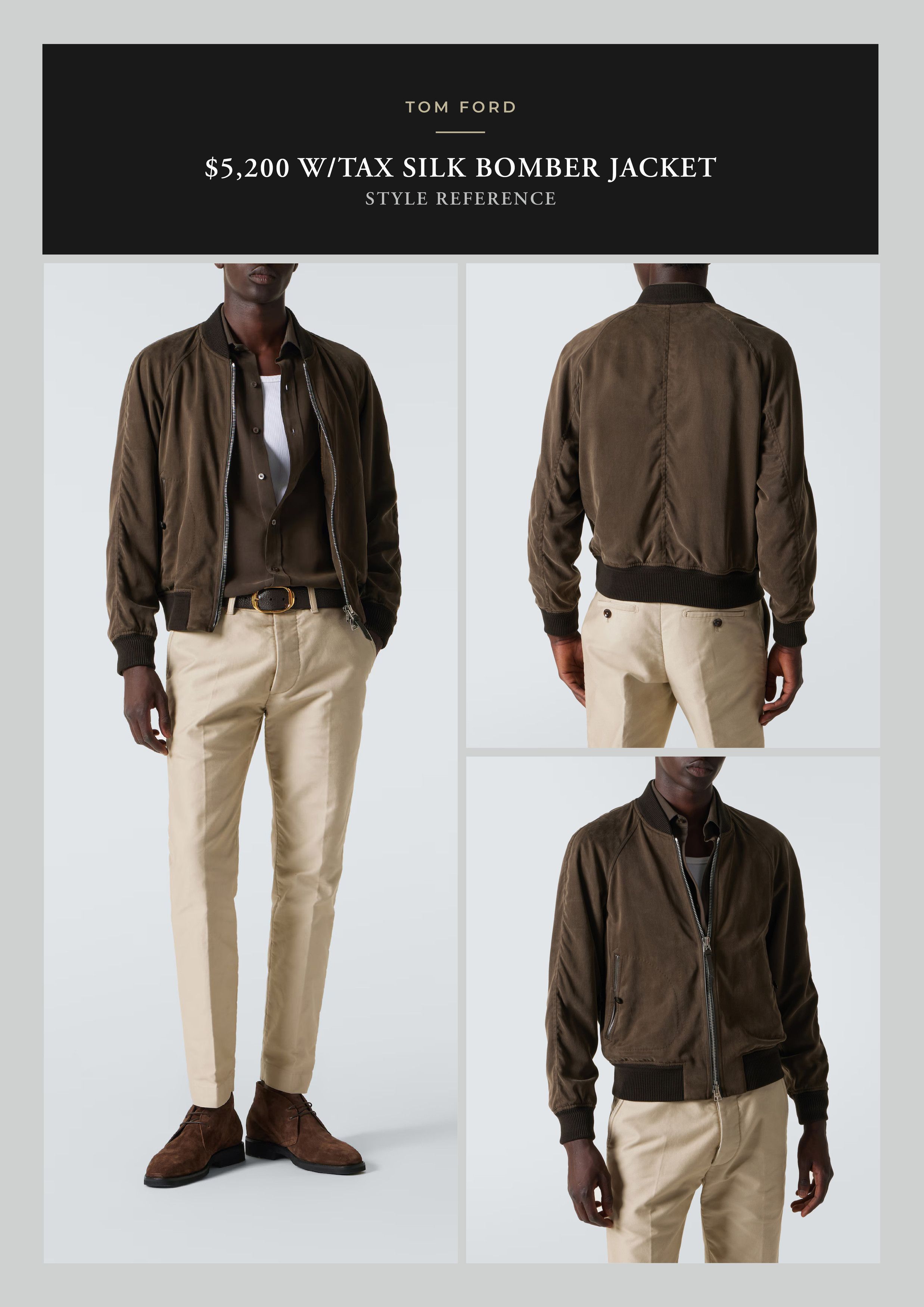 Tom Ford Effortless Cool, Rare $5,200 w/Tax 100% Silk Bomber Jacket Size US S / EU 44-46 / 1 - 8 Thumbnail
