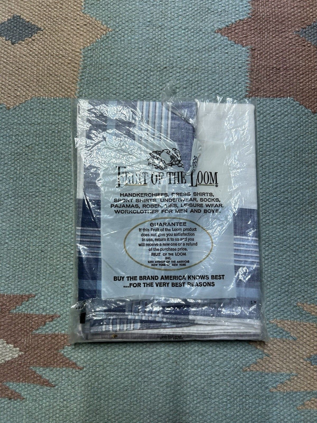 Vintage Vtg 60s fruit of the loom handkerchiefs 8 pack plaid cotton Size ONE SIZE - 5 Thumbnail