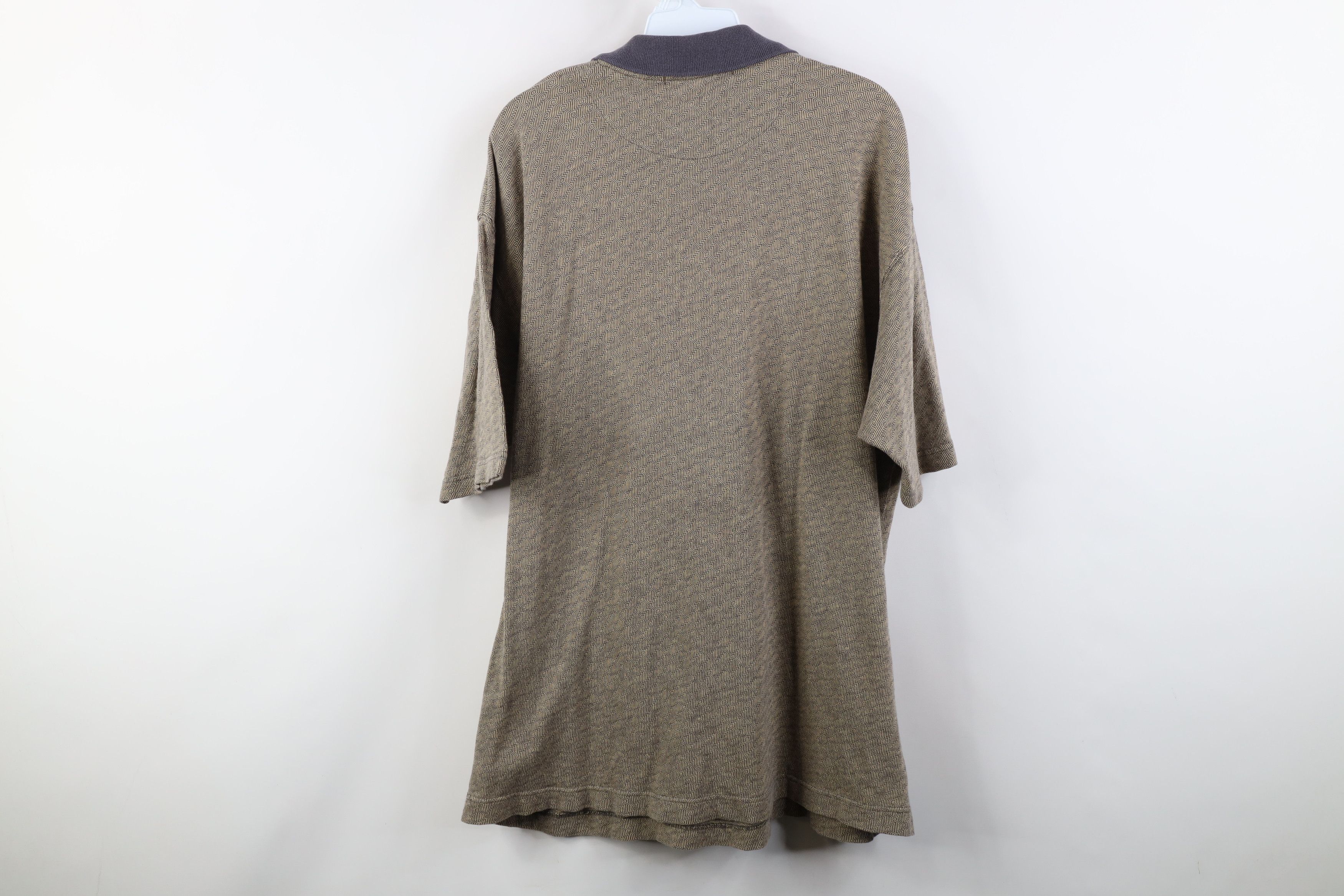 Vintage Vintage 90s Streetwear Baggy Geometric Knit Golf Polo Shirt Size US L / EU 52-54 / 3 - 10 Thumbnail