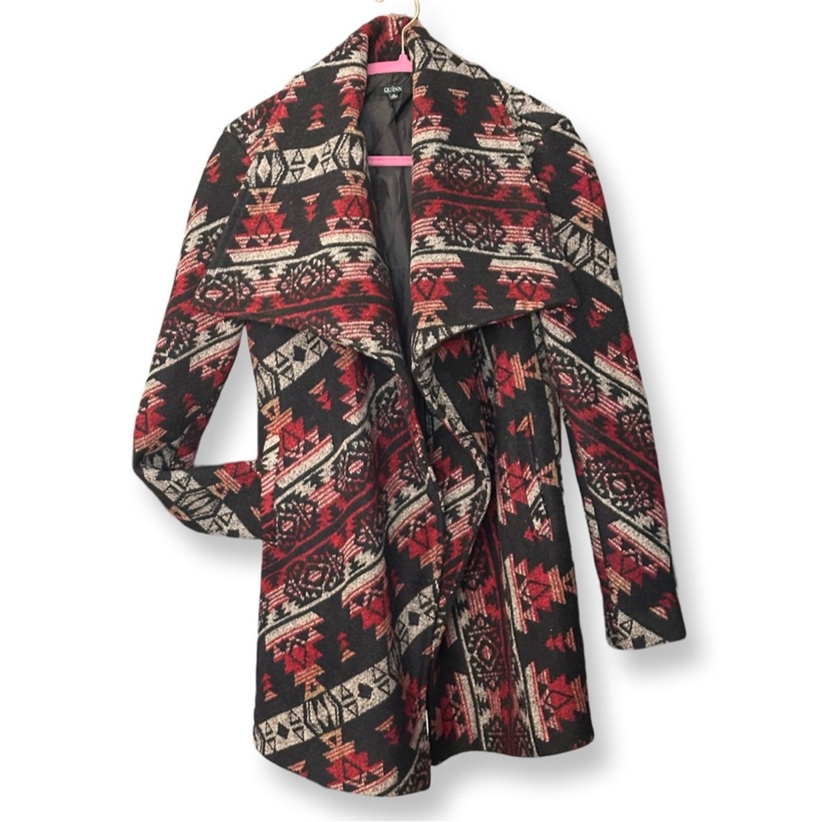 Quinn Quinn Large Collared Aztec Design Single Button Coat Size S / US 4 / IT 40 - 2 Thumbnail