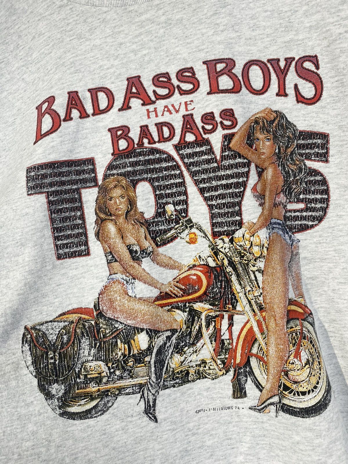 Vintage 90s Bad Ass Boys Have Bad Ass Toys Graphic Tee Size US XL / EU 56 / 4 - 4 Thumbnail