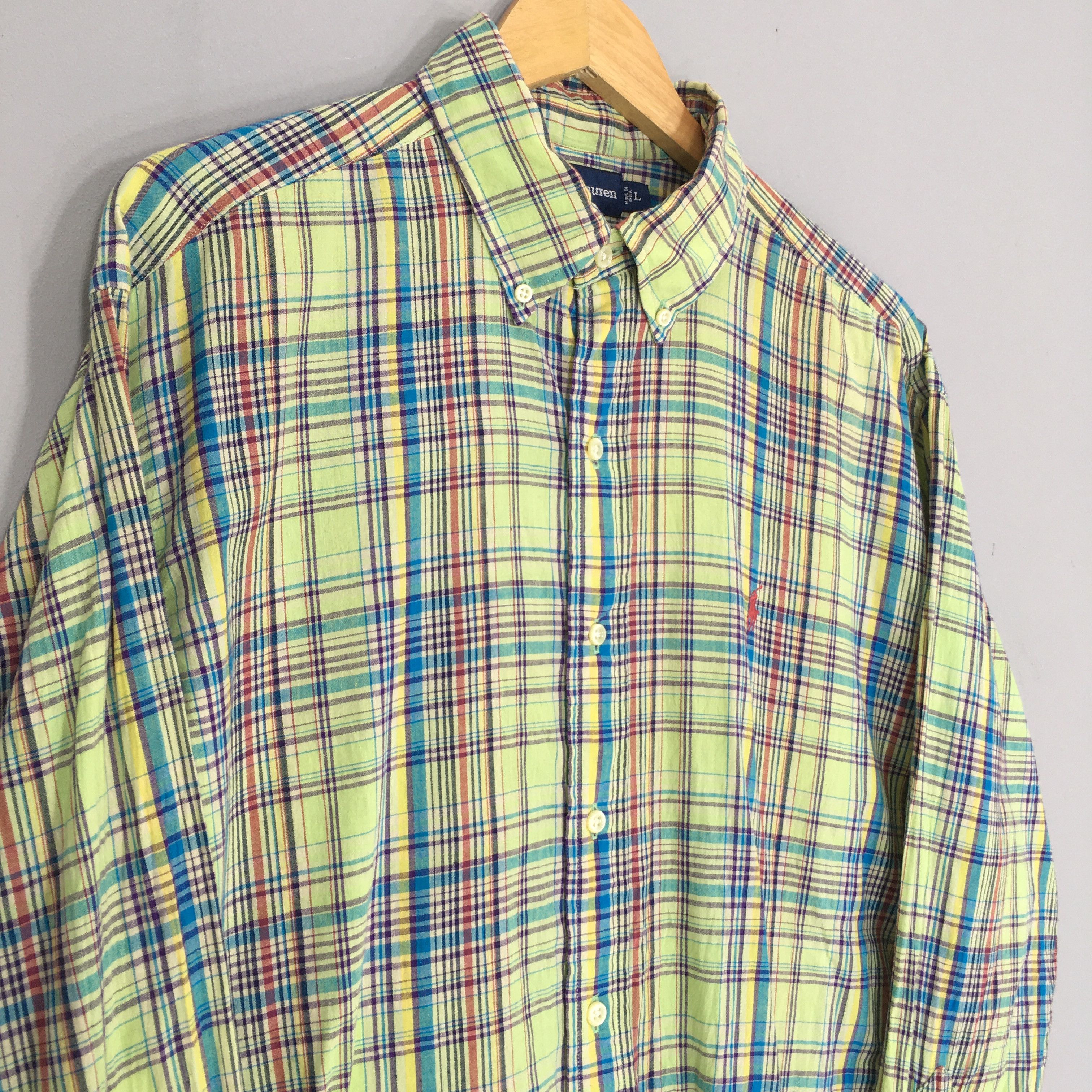 Polo Ralph Lauren Vintage 90s Polo Ralph Lauren Checkered Flannel Shirt Large Size US L / EU 52-54 / 3 - 3 Thumbnail