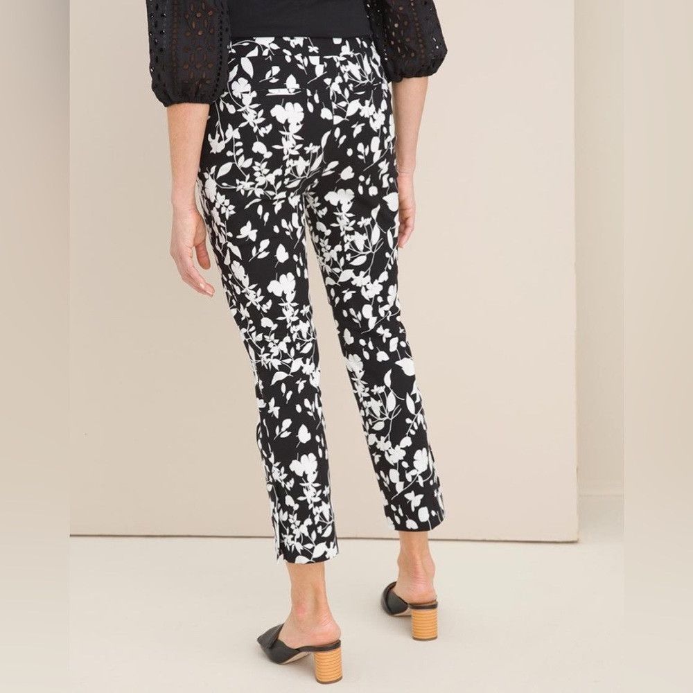 Chicos NWT New Chico's Brigitte Floral Slim Ankle Pants Size 0 US Size 27" / US 4 / IT 40 - 3 Thumbnail