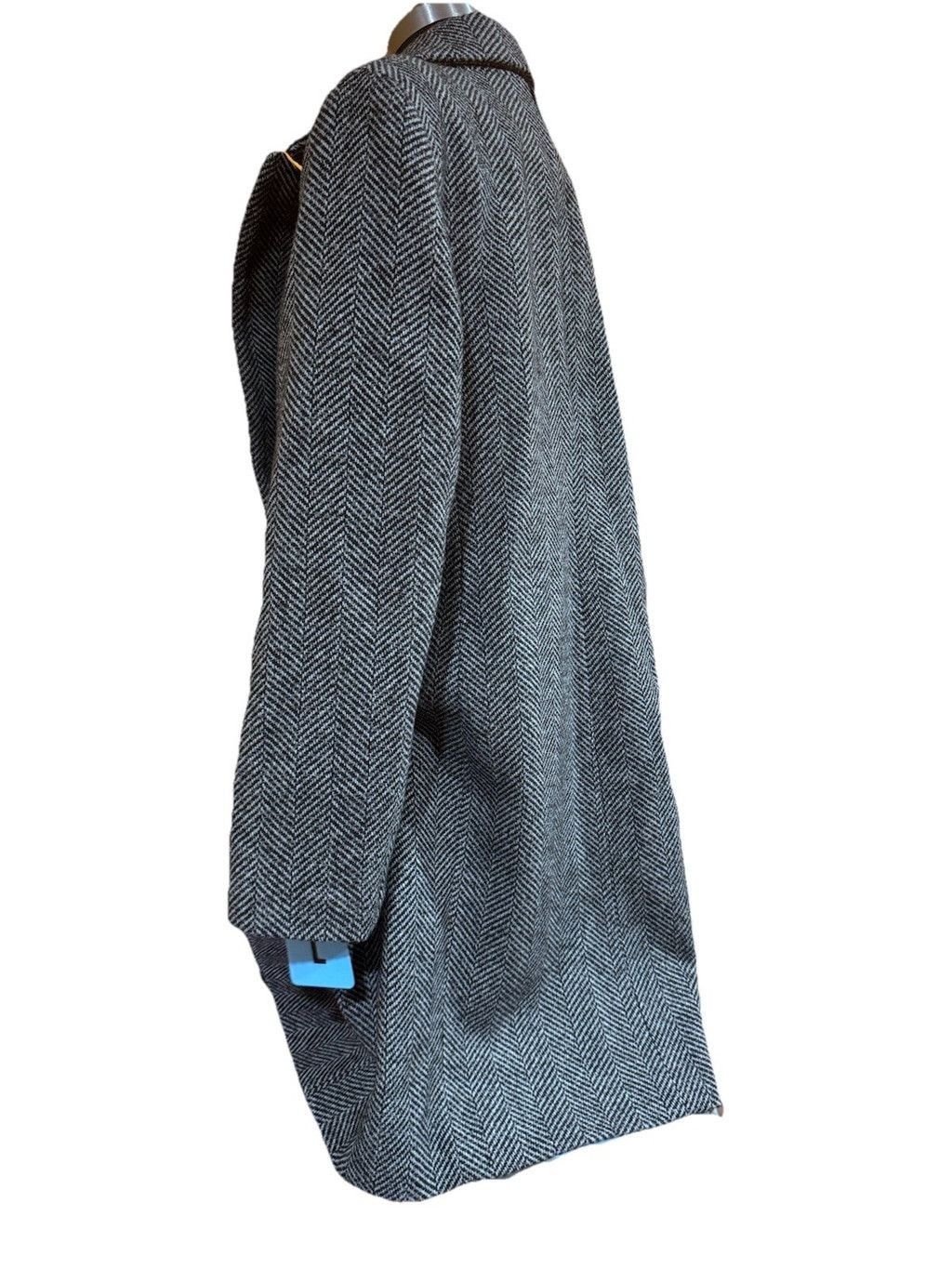 DKNY DKNY Women Herringbone Double Breasted Wool Blend Coat Large Size L / US 10 / IT 46 - 7 Thumbnail
