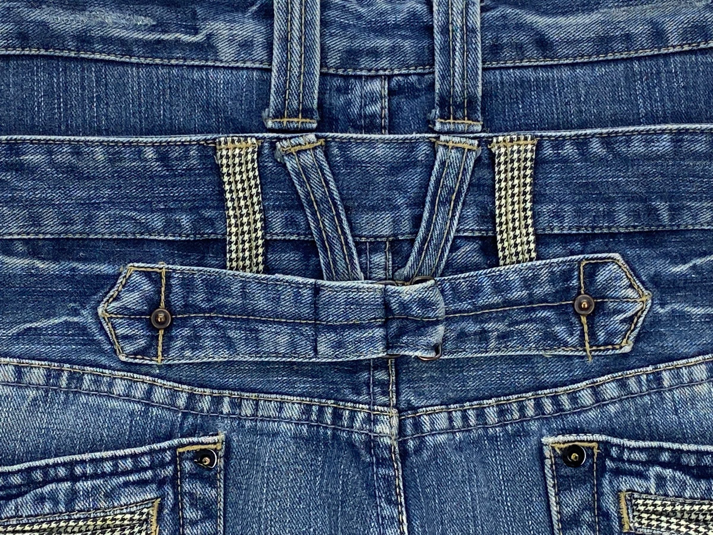 Japanese Brand Double Waist Punk Bondage Goth Rockers Jeans Size US 32 / EU 48 - 11 Thumbnail