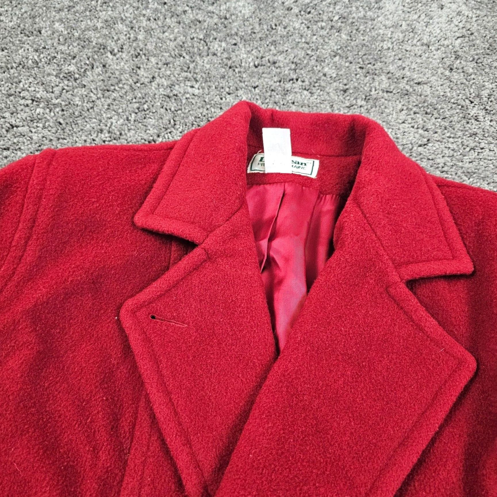 Vintage VINTAGE L.L. Bean Jacket Womens 14 Pea Coat Wool Red Navy Lining Pockets Made in USA Mens/Womens Size XL / US 12-14 / IT 48-50 - 6 Thumbnail