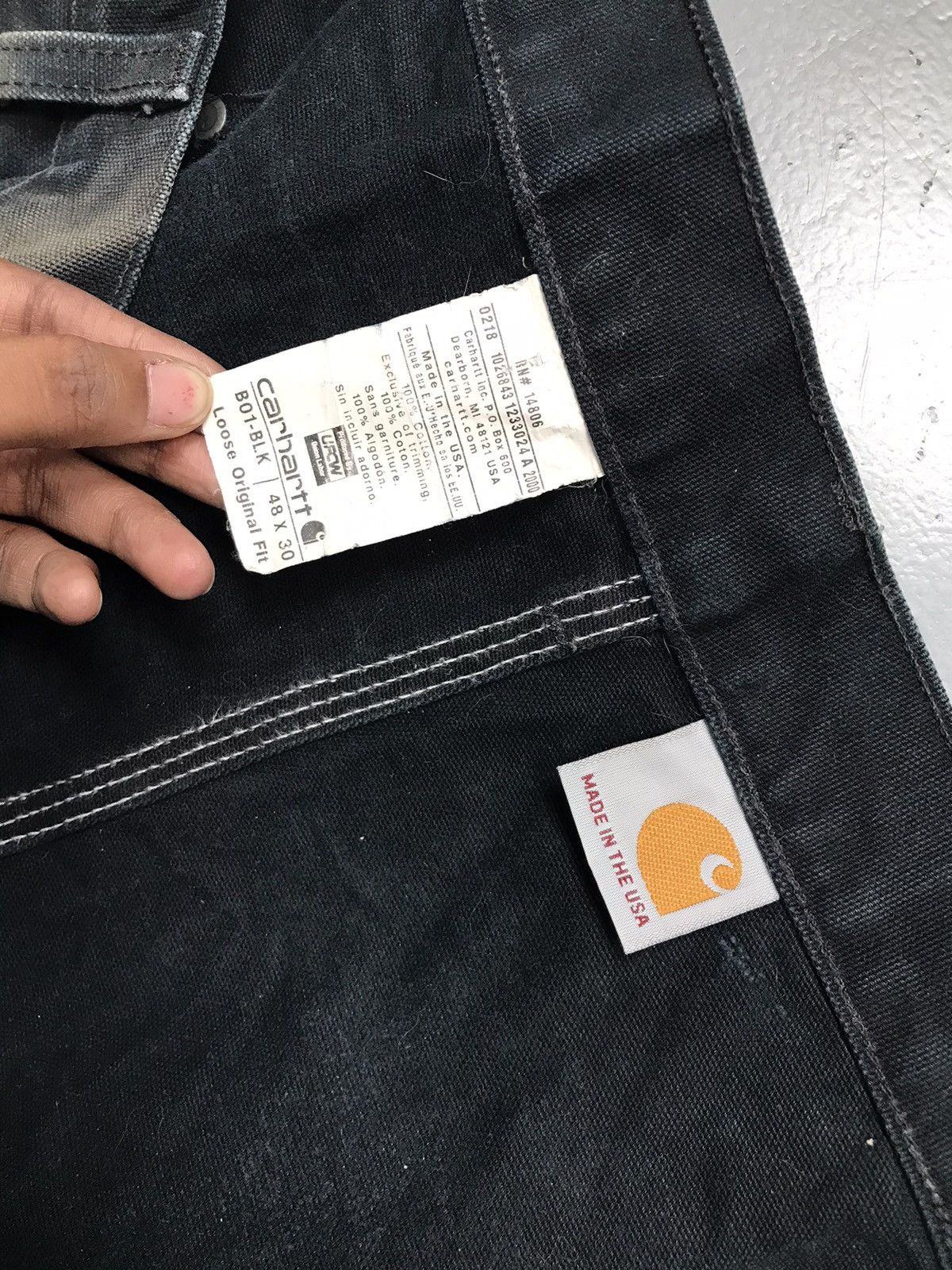 Carhartt Vintage Carhartt B01BLK double knee painted dusty denim48x29 Size US 44 / EU 60 - 10 Thumbnail