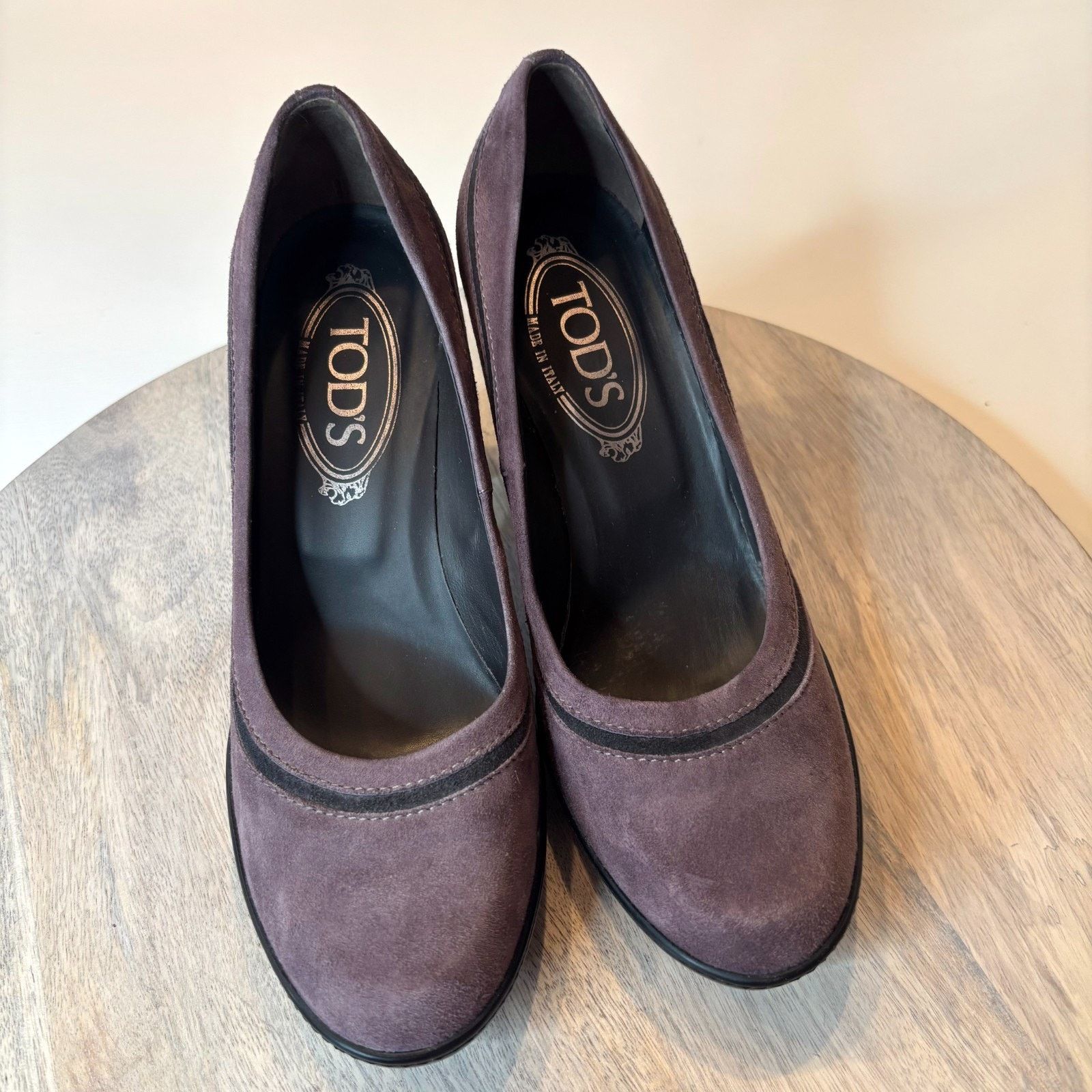 Tod's Tod's Suede Pumps Purple Block Heel Italy EU 37 US Size 7 Size US 7 / IT 37 - 4 Thumbnail