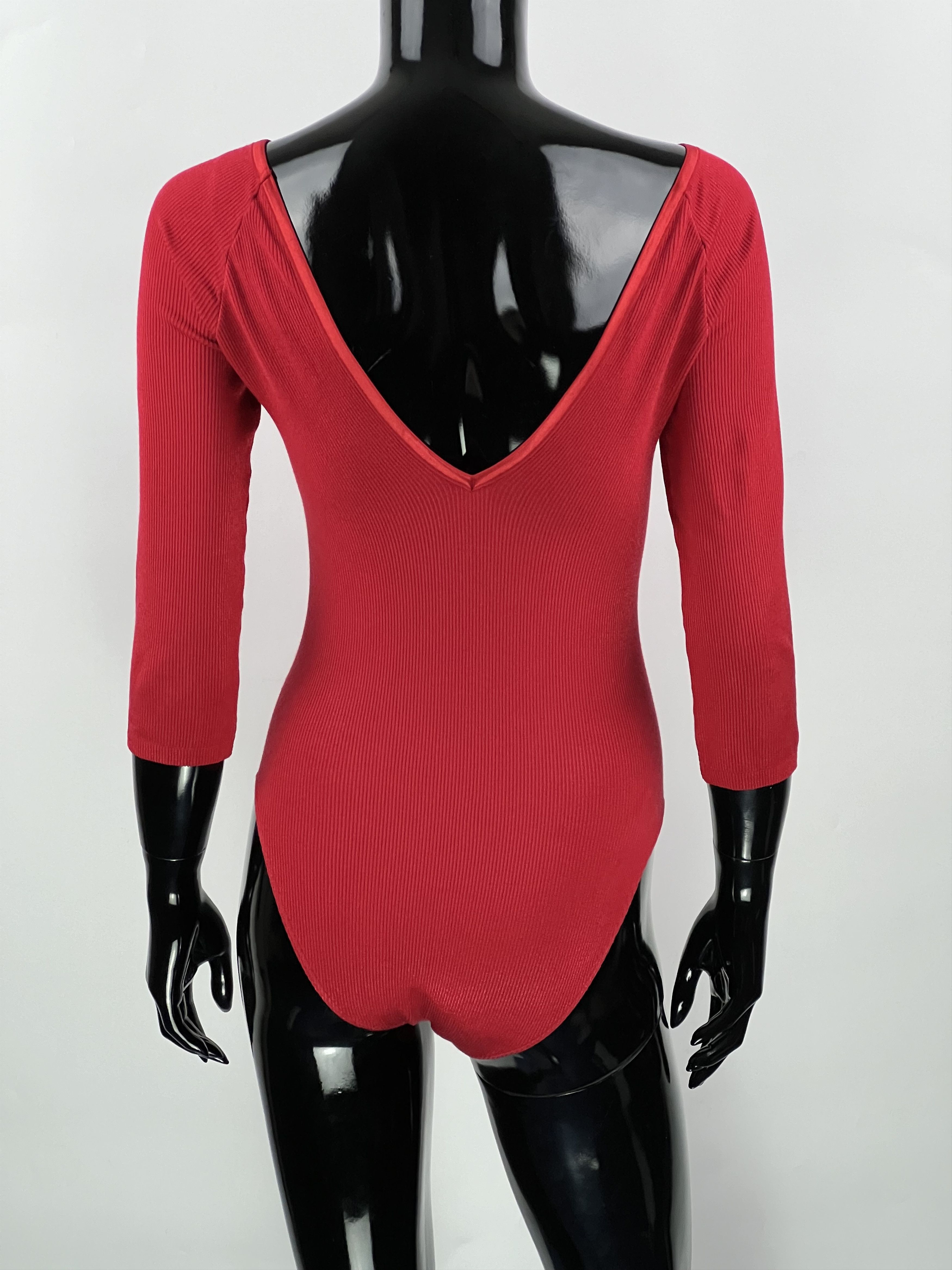 Wolford Wolford Red Ribbed Bodysuit Size M Size M / US 6-8 / IT 42-44 - 3 Thumbnail