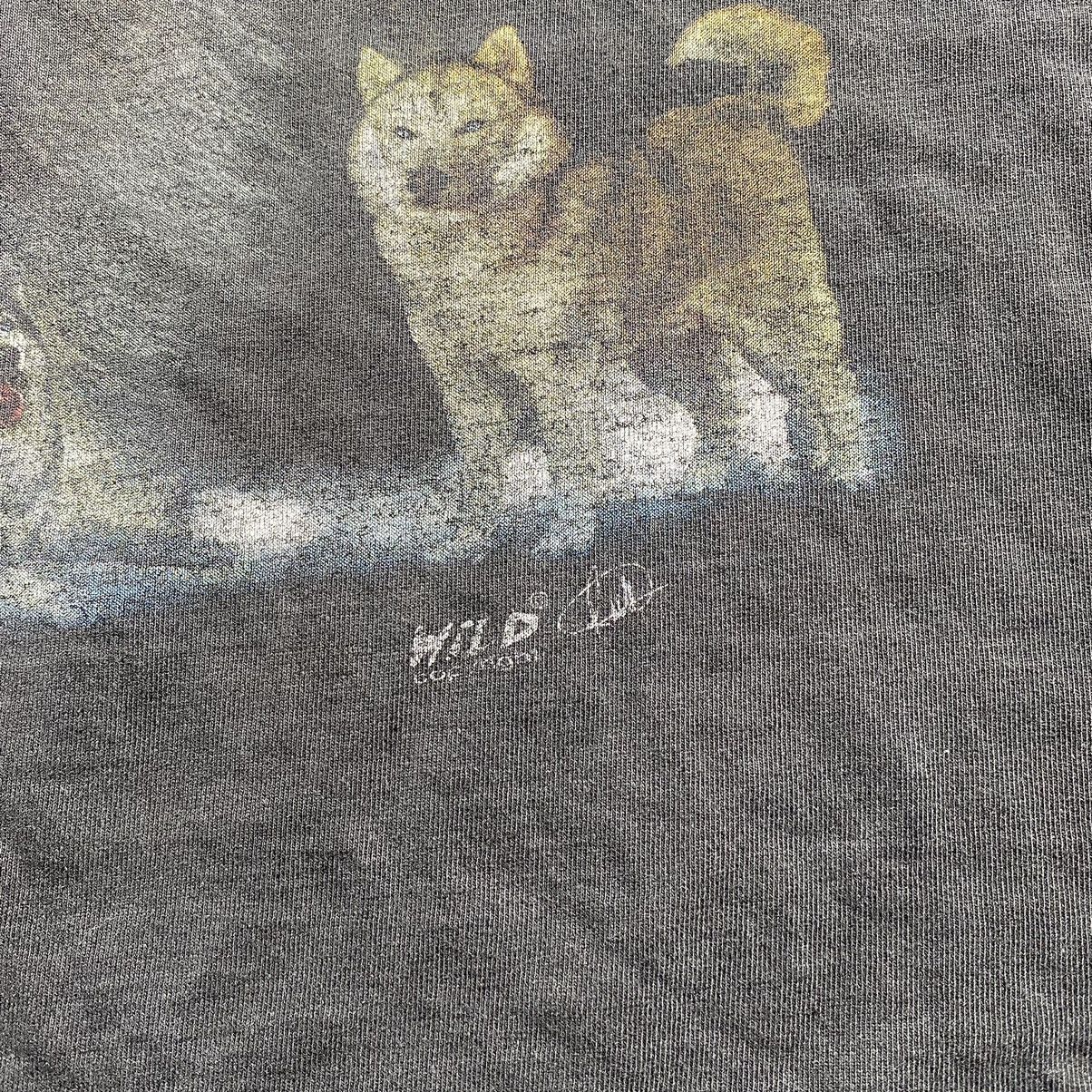 Vintage VINTAGE WILD HUSKY DOG FADED T SHIRT Size US XL / EU 56 / 4 - 5 Thumbnail