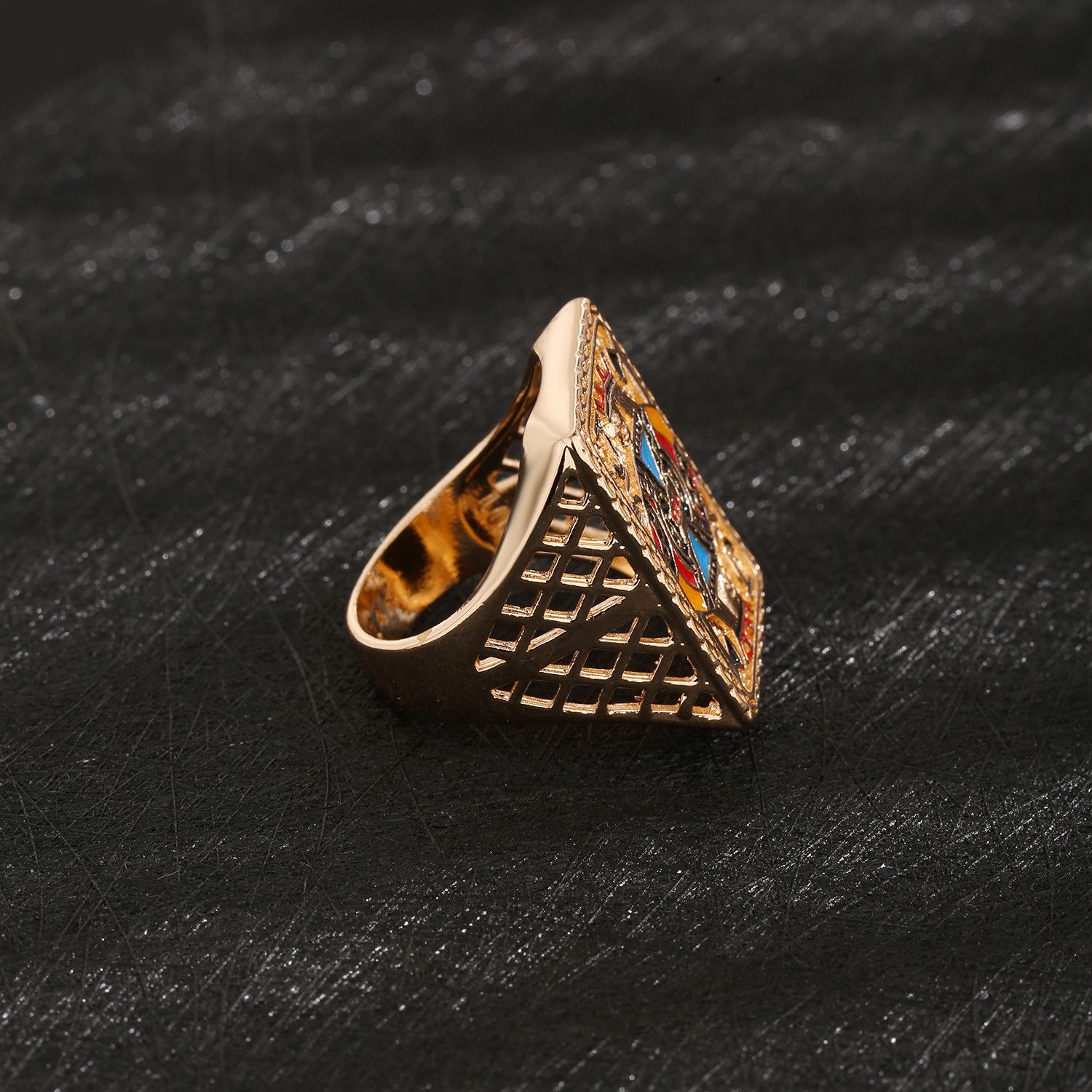 Other SIZE 9 14K Gold Plated Zircon Spade Black Jack Poker Ring Size ONE SIZE - 3 Thumbnail