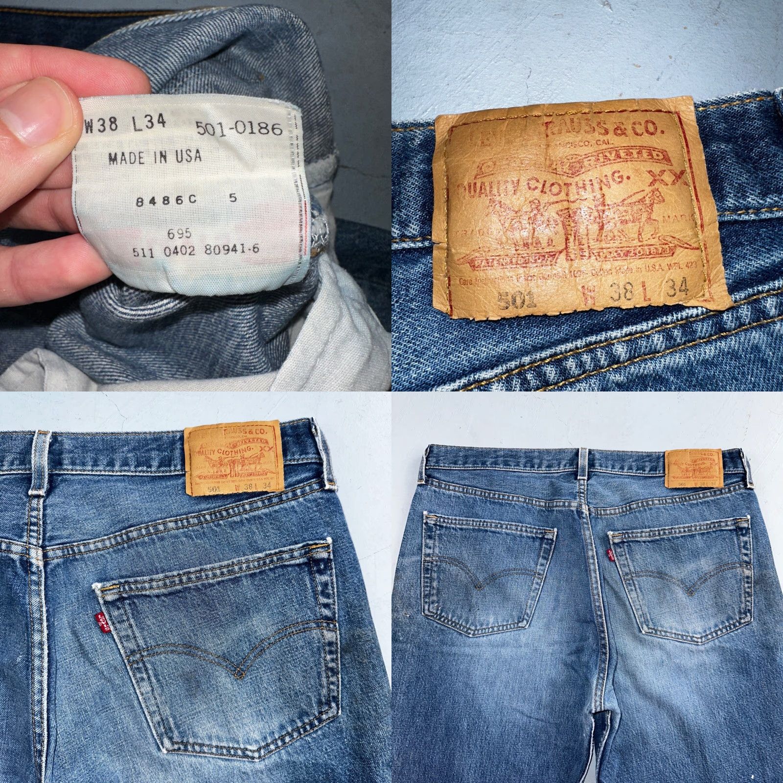 Levi's VINTAGE Levi's 501 Jeans 90s USA Light Blue Denim Straight 38x34 Regular Men Size US 38 / EU 54 - 9 Thumbnail