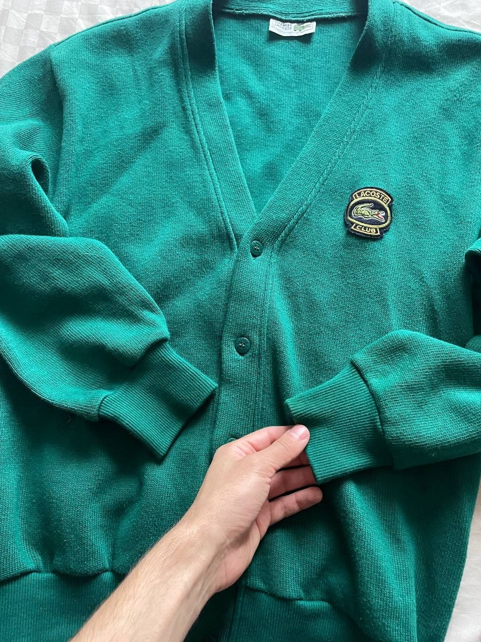 Lacoste 💥Rare! Vintage Lacoste Club Cardigan Sweater Vneck Knit Size US XL / EU 56 / 4 - 5 Thumbnail