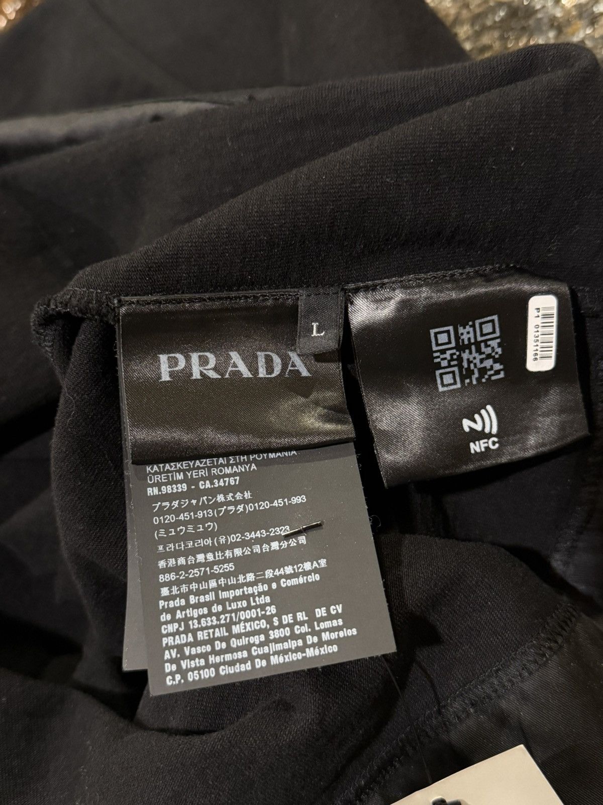 Prada Prada Jersey & Re-Nylon Logo Black T-Shirt Size US L / EU 52-54 / 3 - 12 Thumbnail