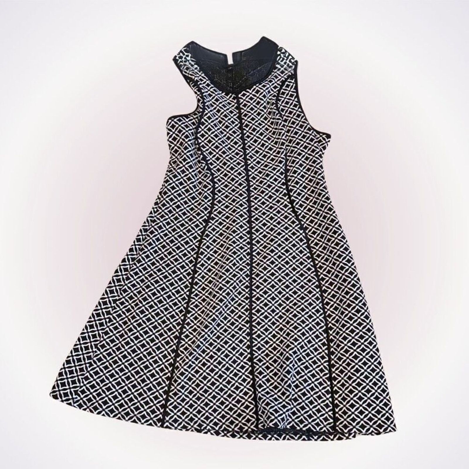 Mossimo Mossimo Black and White High-Neck A-Line Dress | Sz L Size L / US 10 / IT 46 - 1 Thumbnail
