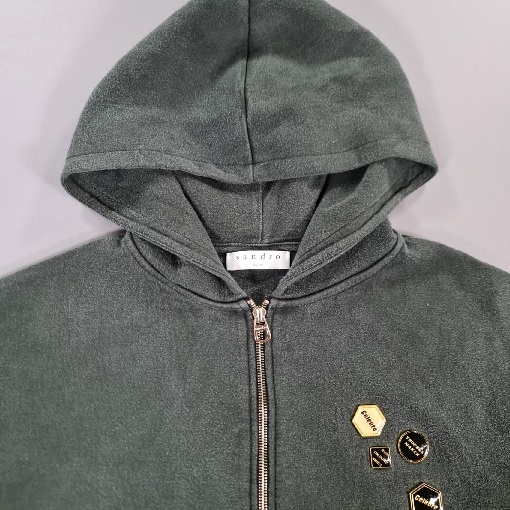 Sandro Sandro Paris Womens Hoodie Green Medium Full Zip Sandro Paris Hoodie Green M Full Zip Womens Size M / US 6-8 / IT 42-44 - 2 Thumbnail