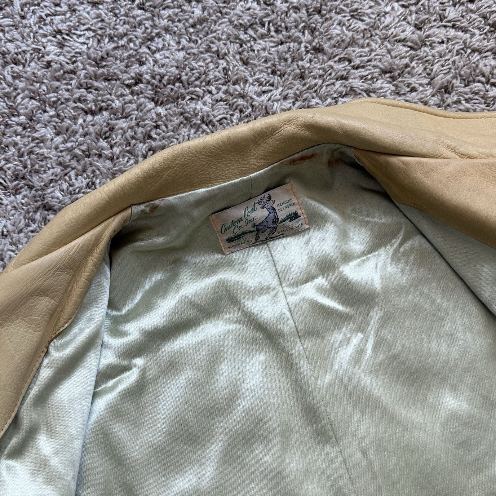 Vintage RARE Vintage Deerskin Leather Jacket Light Yellow Full Zip Size US M / EU 48-50 / 2 - 13 Thumbnail