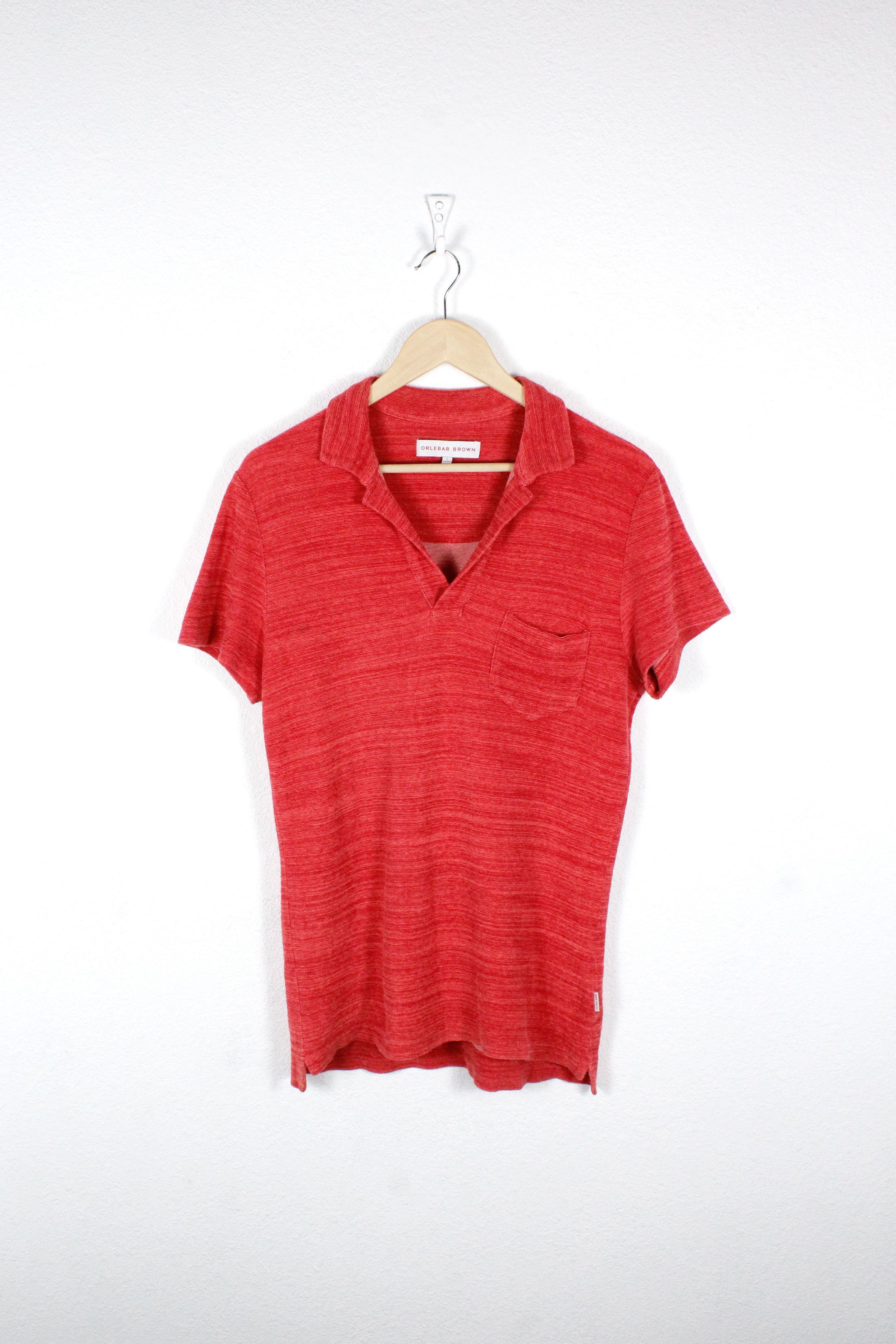Life's a Beach × Orlebar Brown Orlebar Brown Red Terry Towelling Resort Polo Shirt S 46 Size US S / EU 44-46 / 1 - 1 Thumbnail