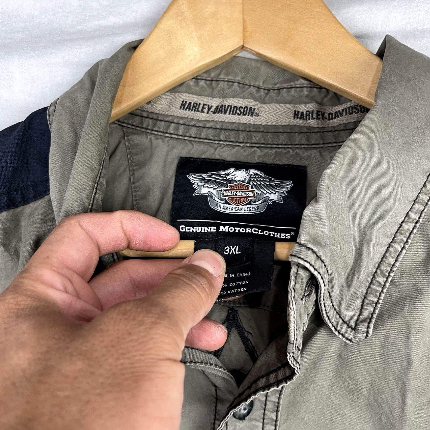 Harley Davidson Harley-Davidson Shirt Mens 3XL Black Skull Spade Button-Up Motorcycle Biker Workwear Size US XXL / EU 58 / 5 - 4 Thumbnail