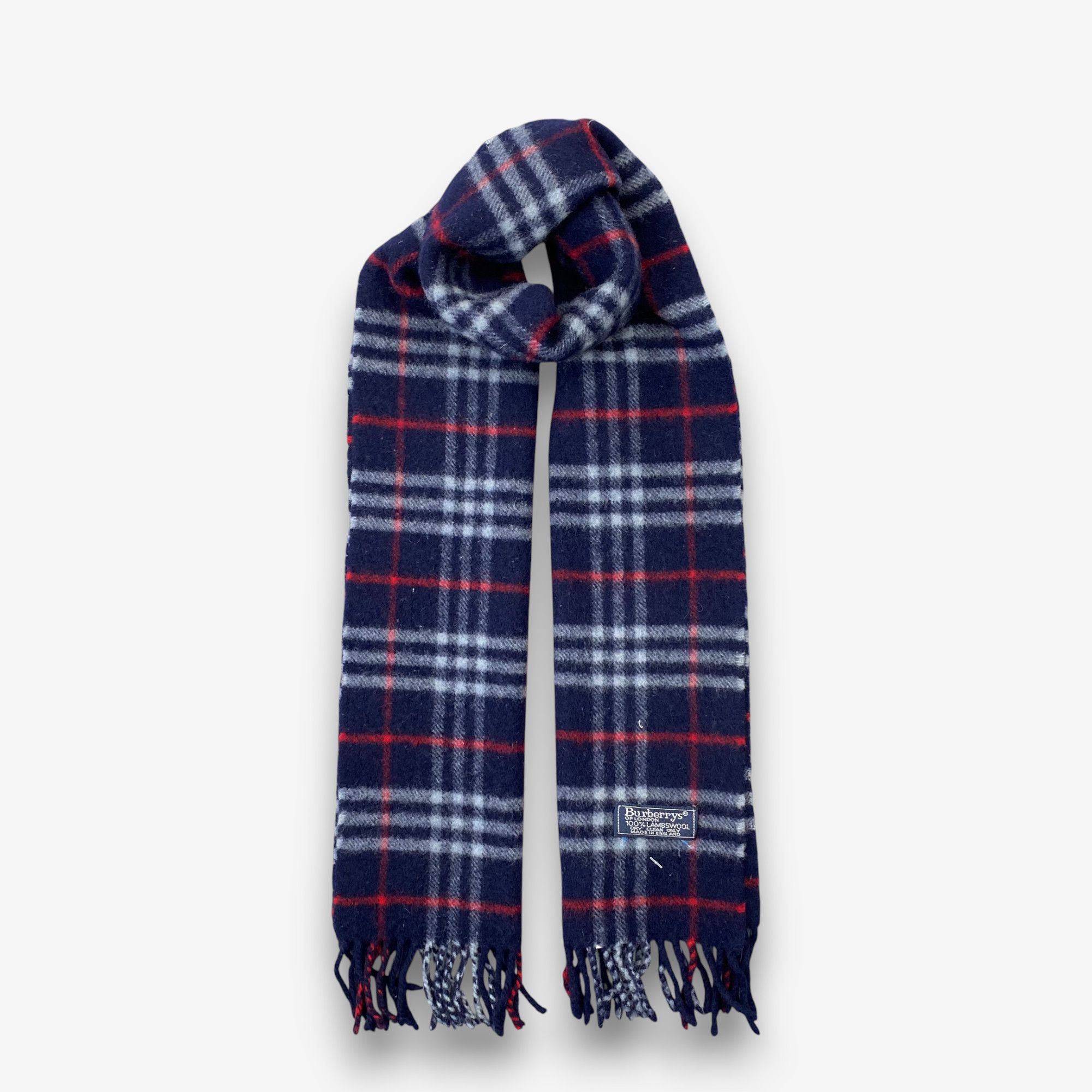 Burberry Vintage Burberry Scarf Muffler Wool Winter Fringe Scarves Size ONE SIZE - 1 Thumbnail