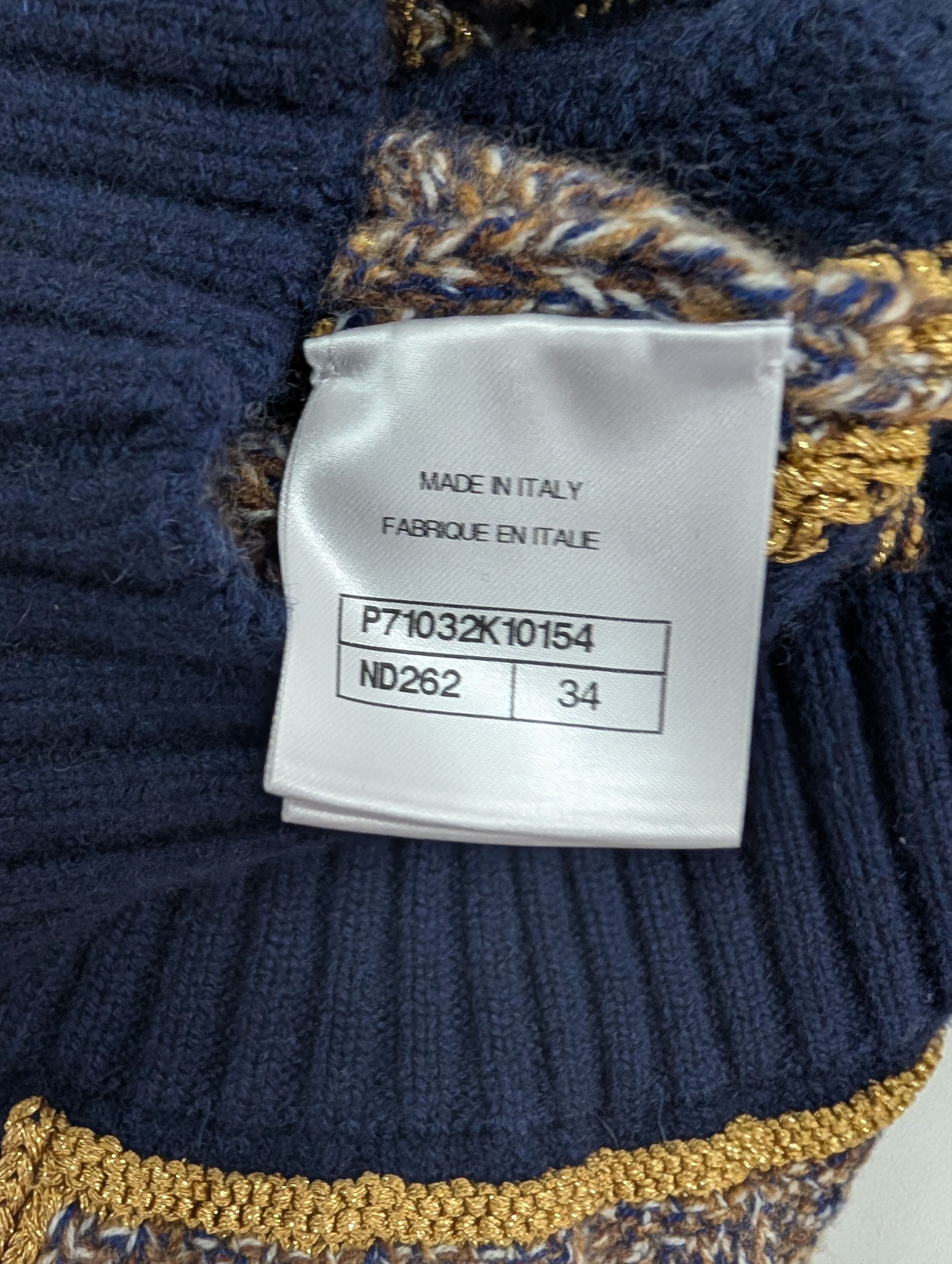 Chanel Chanel Blue Knit Pullover With Chanel Logo Size XS / US 0-2 / IT 36-38 - 8 Thumbnail