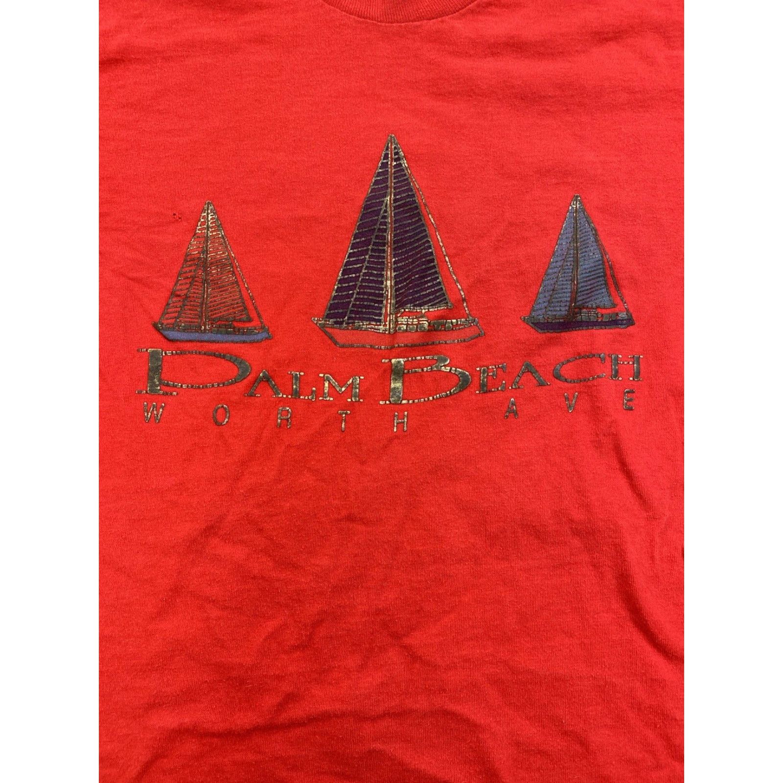 Vintage VINTAGE Donalds Palm Beach T-Shirt Men’s Medium Red Single Stitch Sail Boats Shirt Mens Size US M / EU 48-50 / 2 - 3 Thumbnail