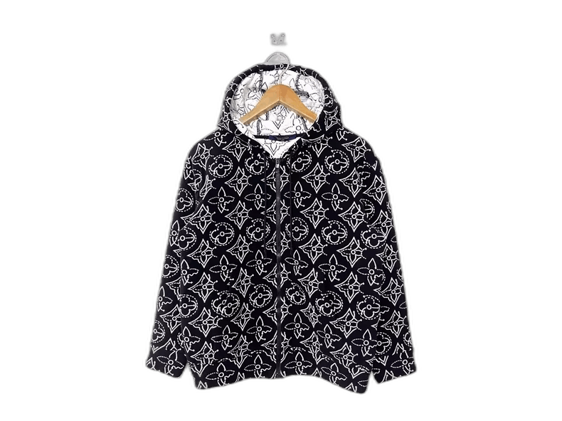 Louis Vuitton LV x NBA Black Zip Hoodie-yf