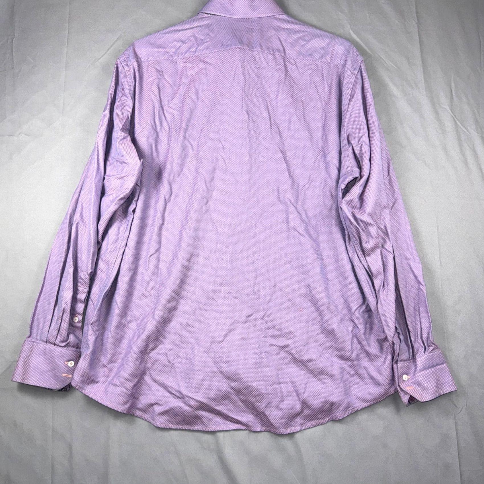 Robert Graham Robert Graham Shirt Mens XL Purple Geometric Long Sleeve Button Front Casual Size US XL / EU 56 / 4 - 2 Thumbnail