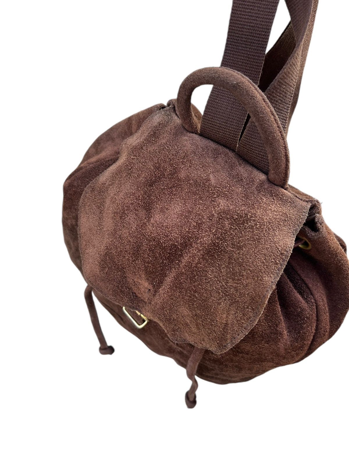 Leather Vintage 90s VIA DEMIZON Japan Suede Leather Backpack Bag Size ONE SIZE - 19 Thumbnail