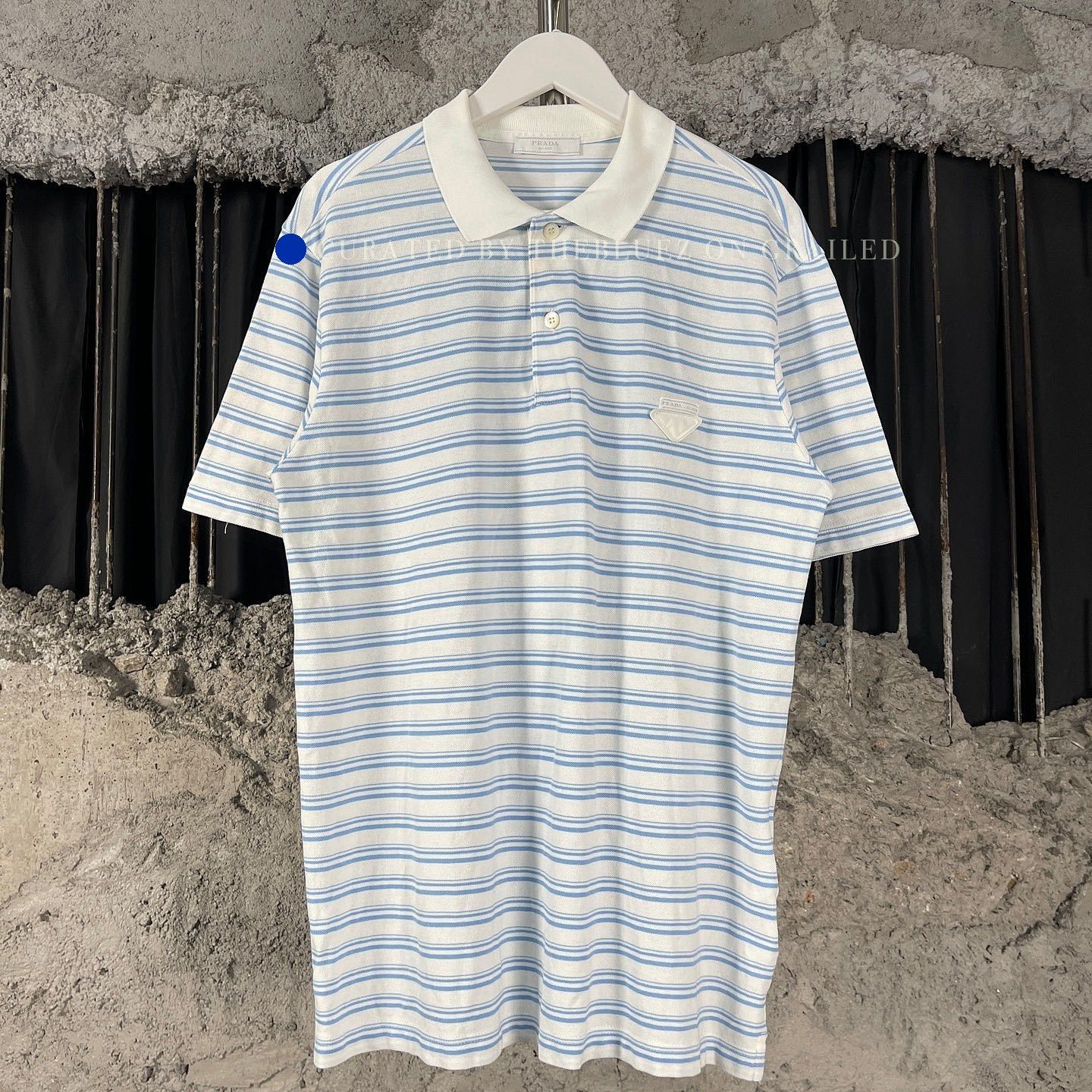 Prada Striped Polo Shirt in Blue Size US M / EU 48-50 / 2 - 1 Thumbnail