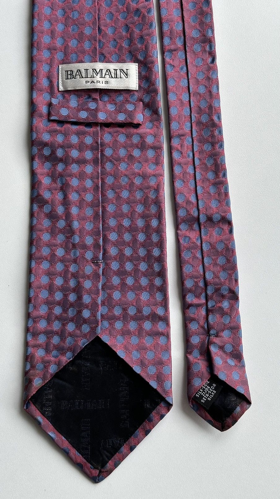 Balmain Balmain Men Pink Blue Classic Tie Made In Italy 100% Silk Size ONE SIZE - 8 Thumbnail